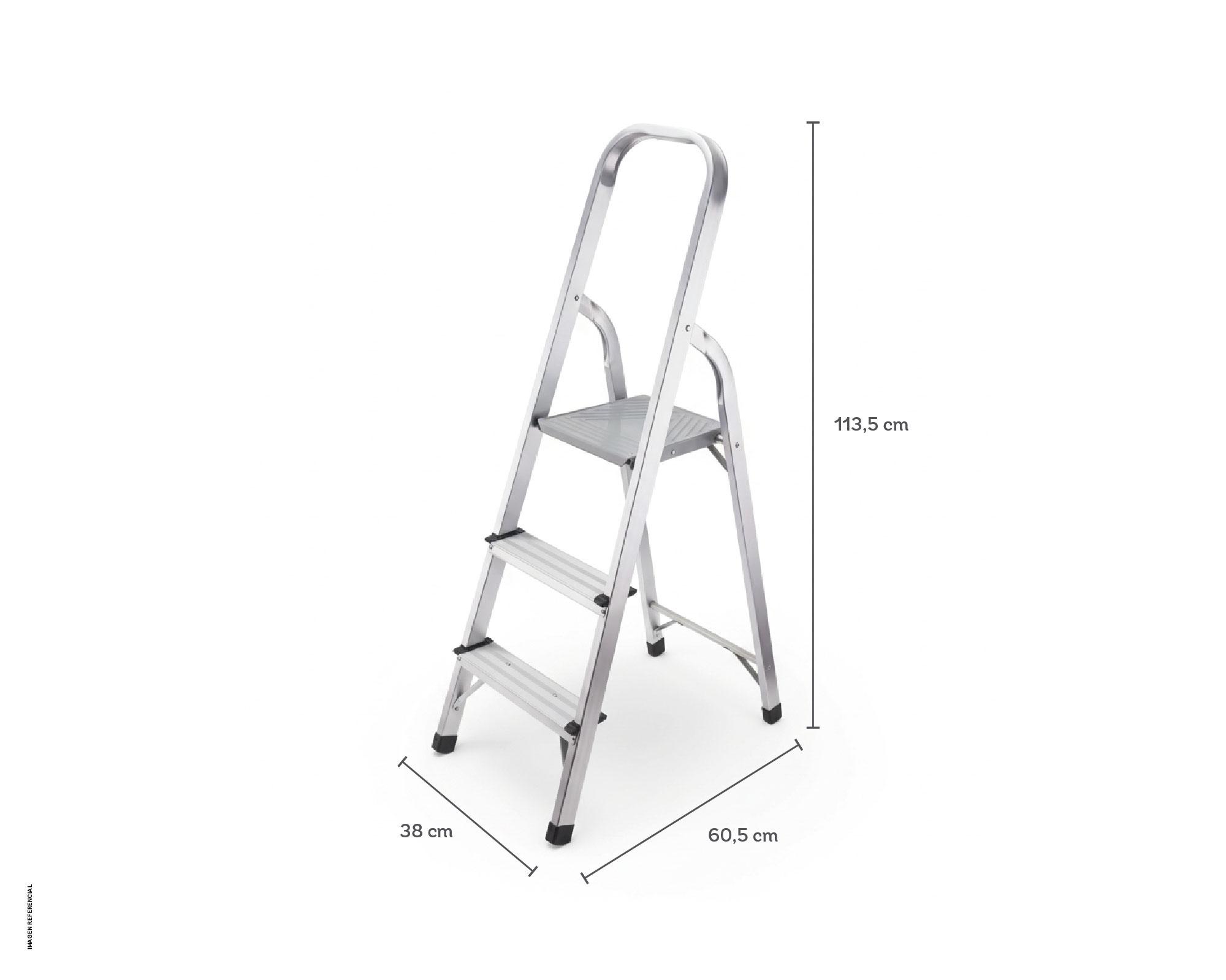 Escalera alto 121 cm 3 niveles básico Cotidiana-4