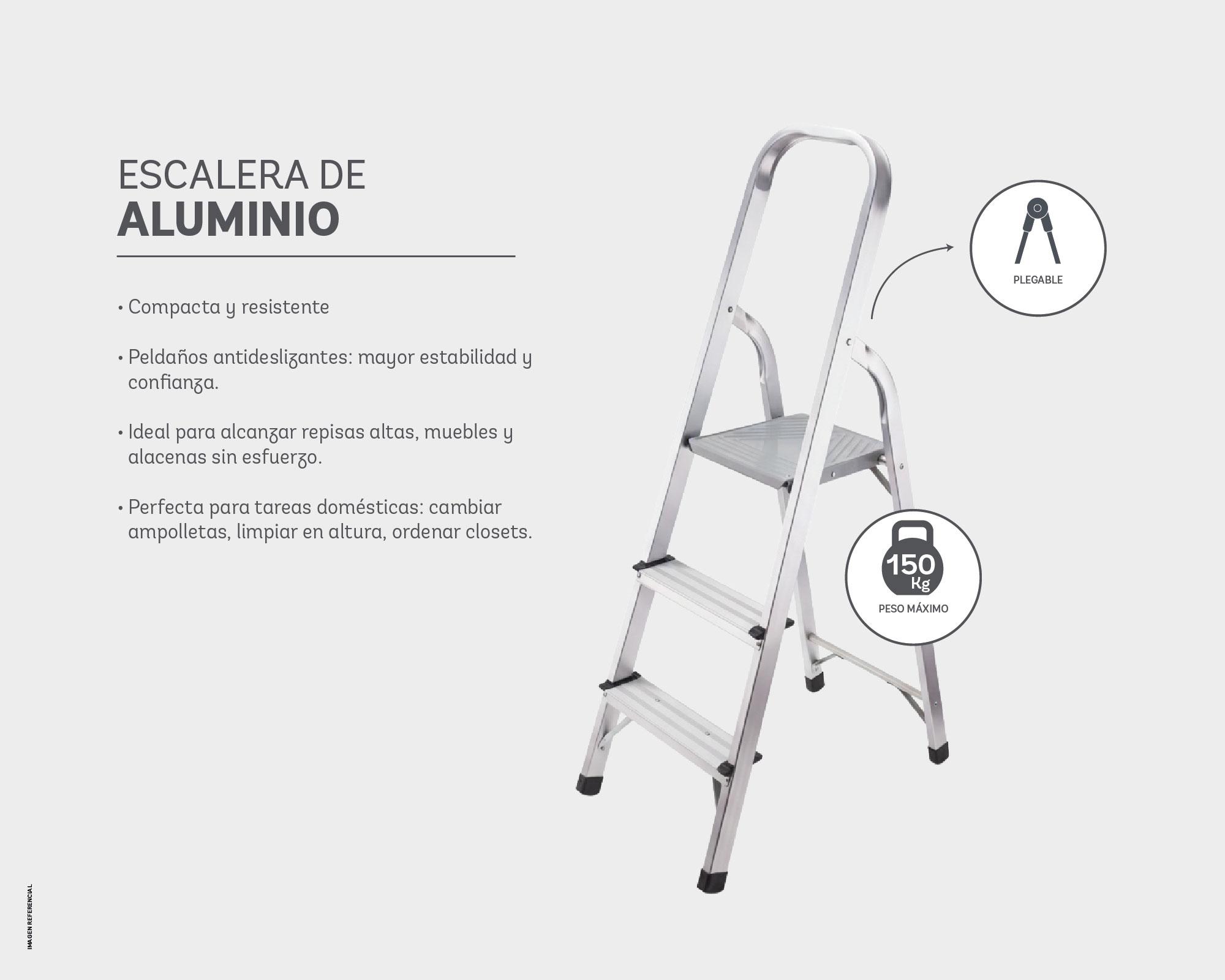 Escalera alto 121 cm 3 niveles básico Cotidiana-3