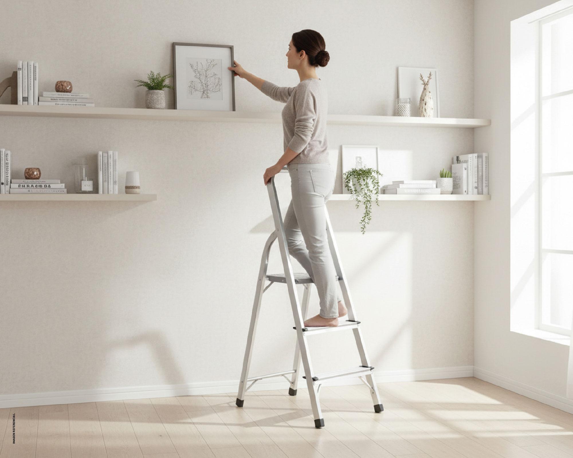 Escalera alto 121 cm 3 niveles básico Cotidiana-2