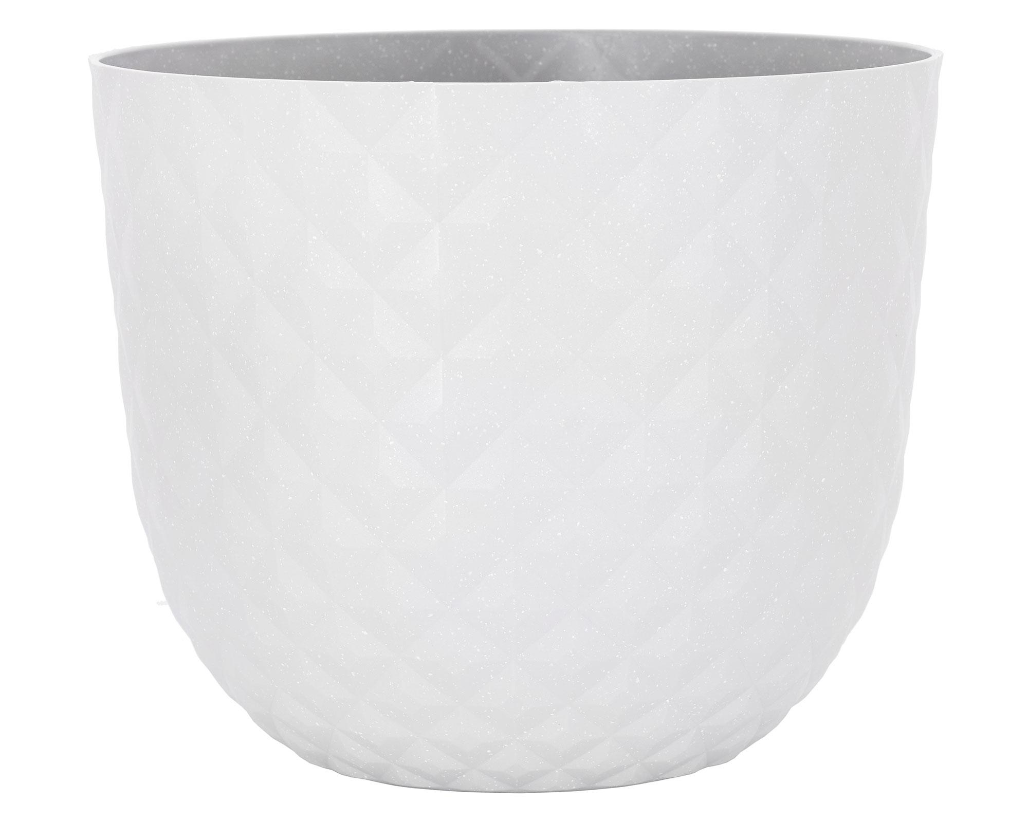 Macetero 30 cm Havana tropical blanco Outzen-0