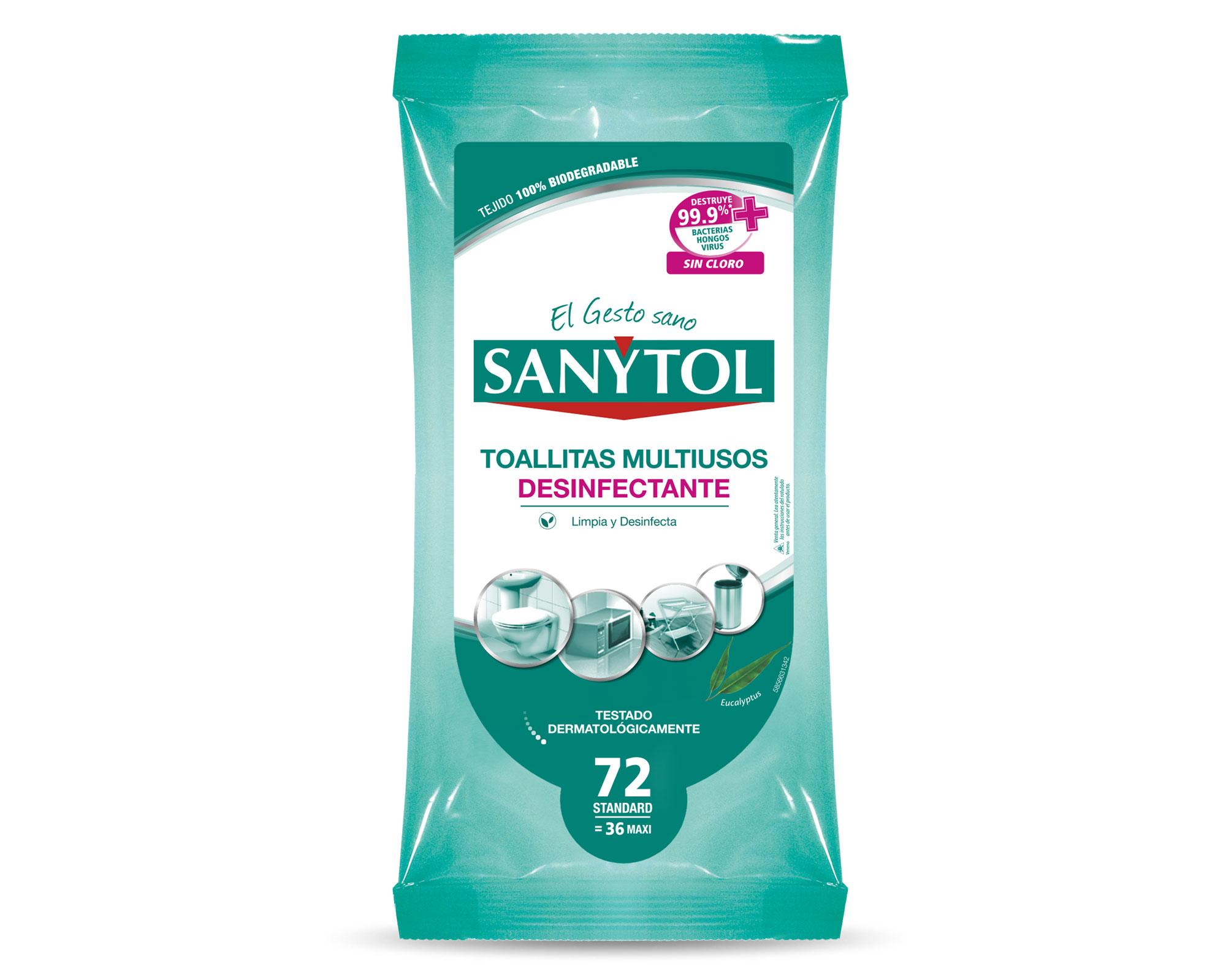 Toalla desinfectante multiuso eucaliptus 72 unidades Sanytol-0