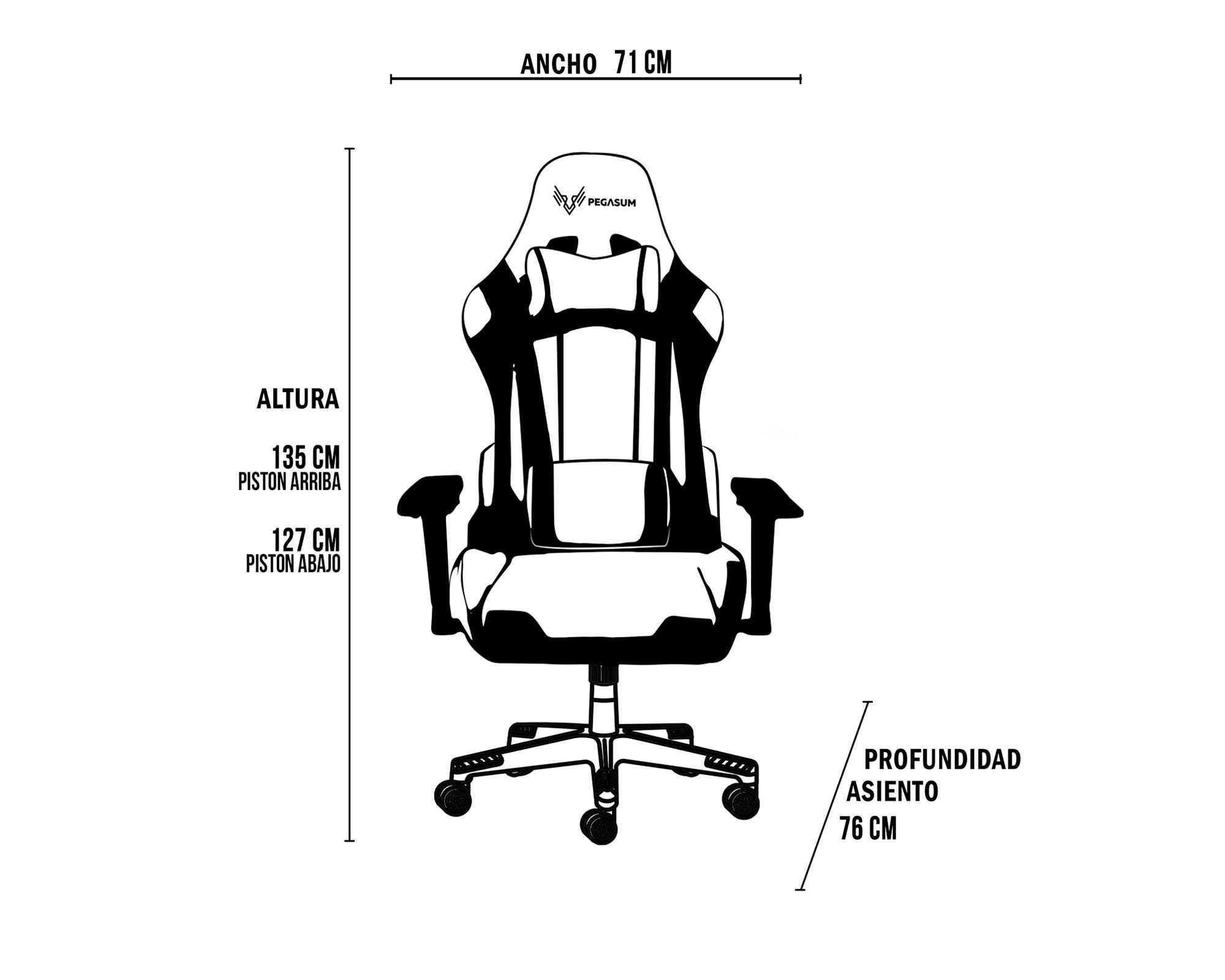 Silla Gamer Emperor rosado/blanco Pegasum-3