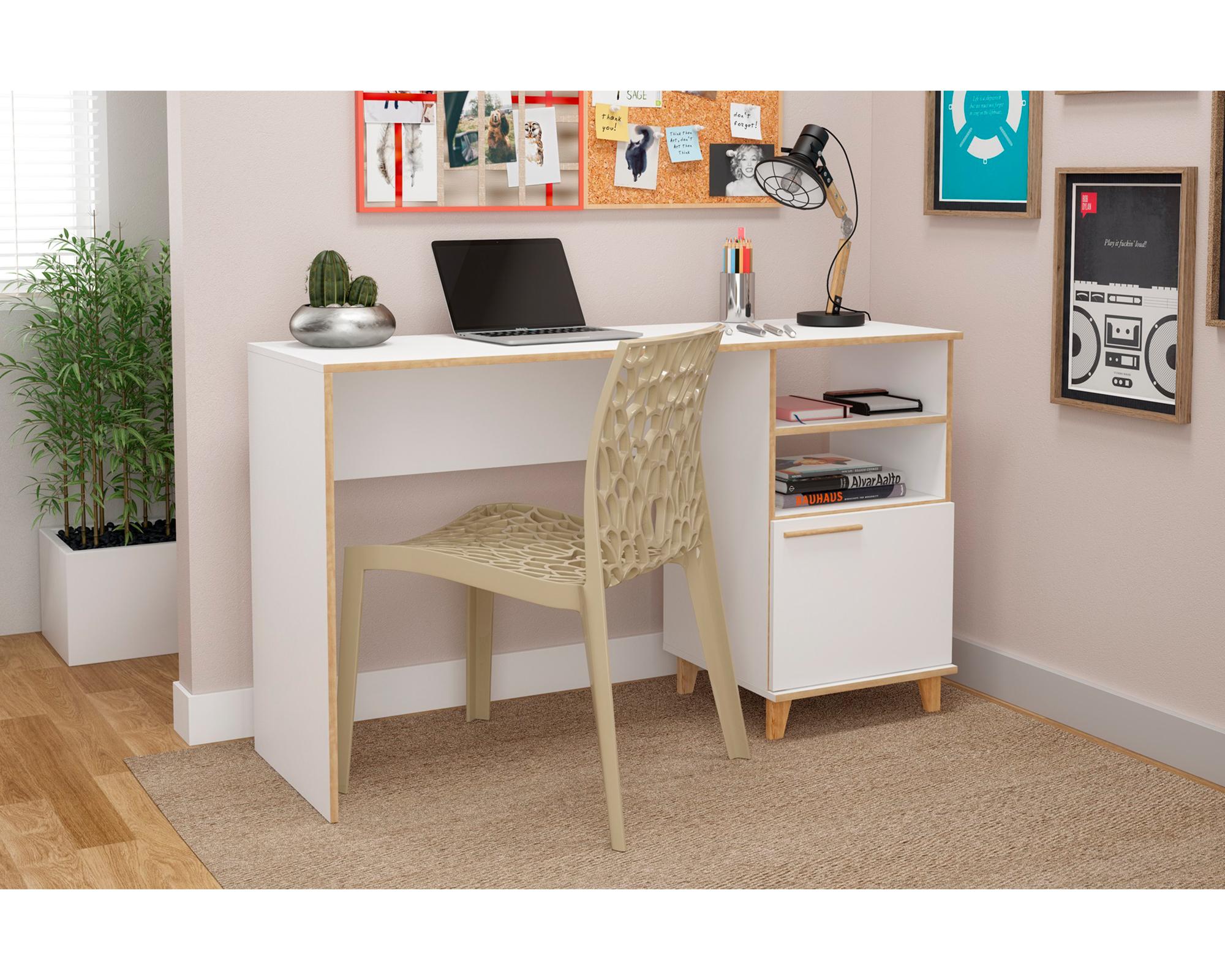 Escritorio 1 puerta Donati blanco Home Mobili-2