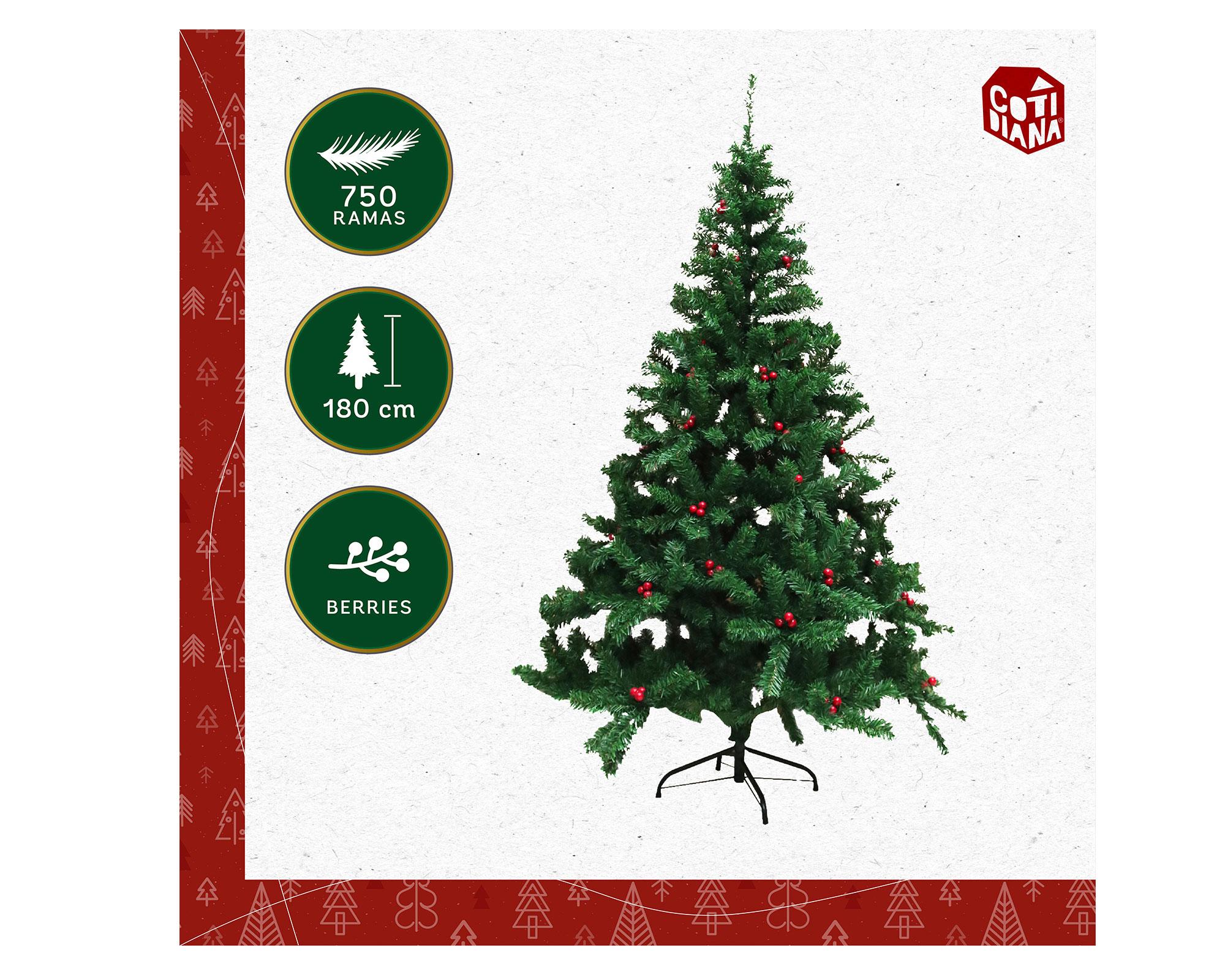 Árbol de navidad con berries 1,8 m 750 ramas-4