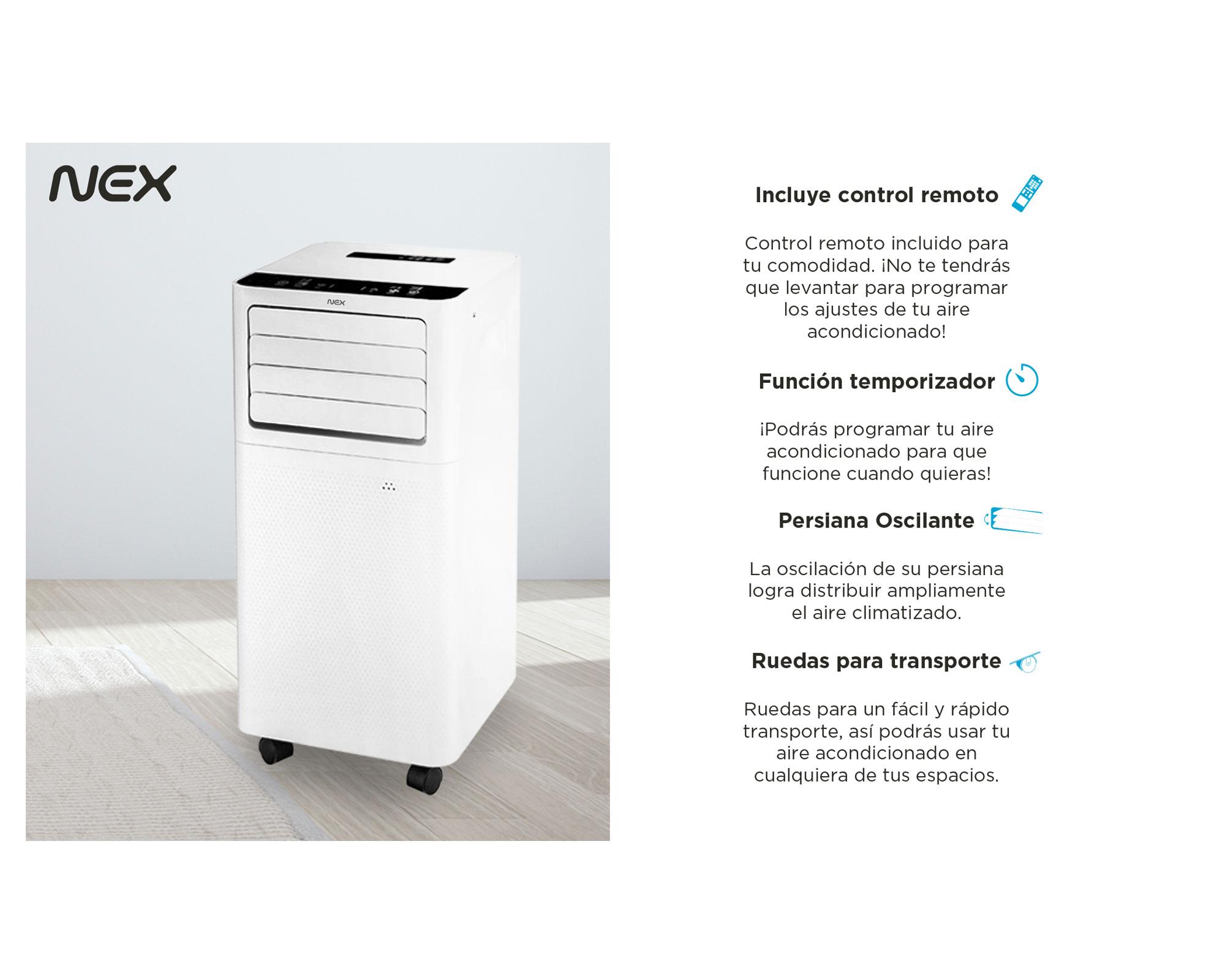 Aire acondicionado portátil 9000 BTU frío Nex-14