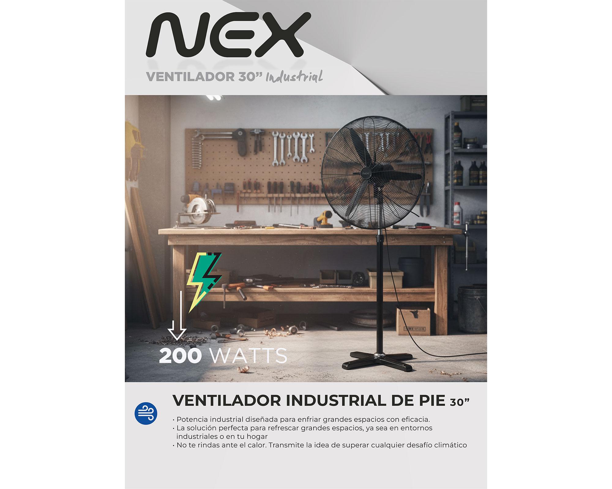 Ventilador industrial 30'' negro Nex-4