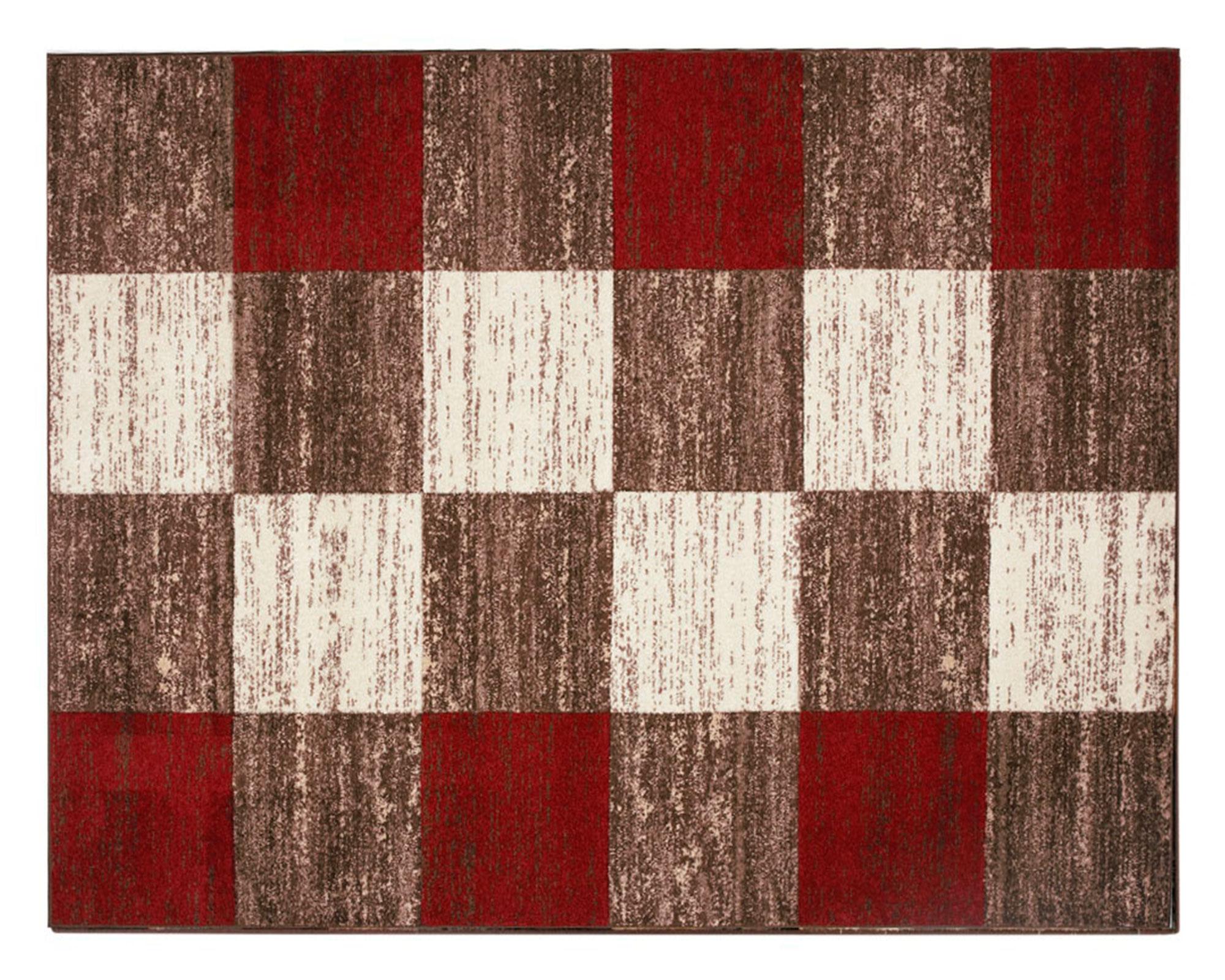 Alfombra 80x120 cm Frize carved D4 rojo Idetex.-0
