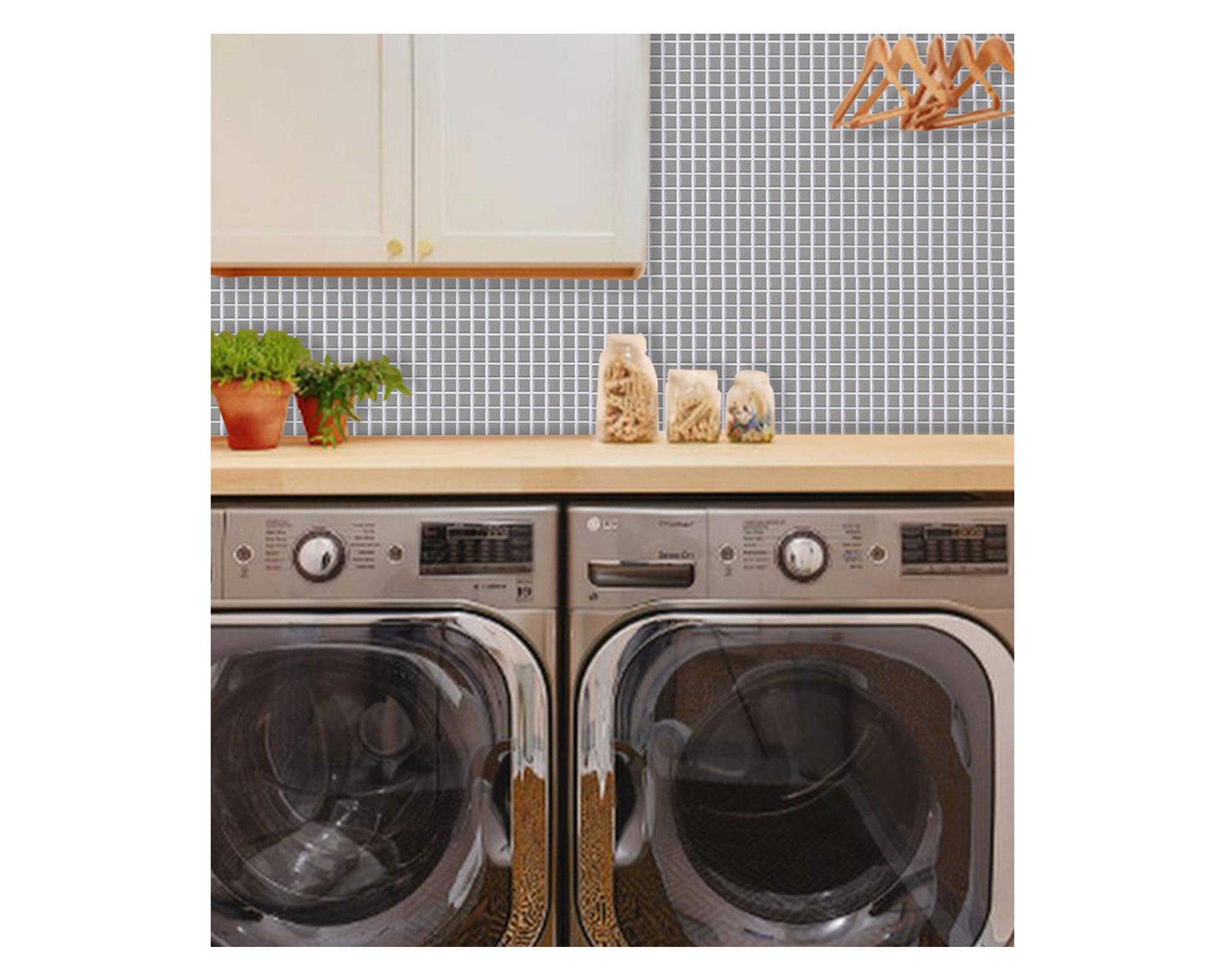 Mosaico autoadhesivo 27x27 cm cuadros metal Dekora2.-3