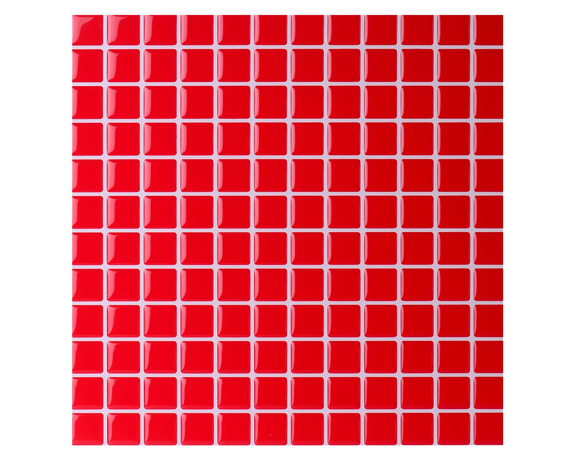 Mosaico autoadhesivo 27x27 cm cuadros rojo Dekora2-0