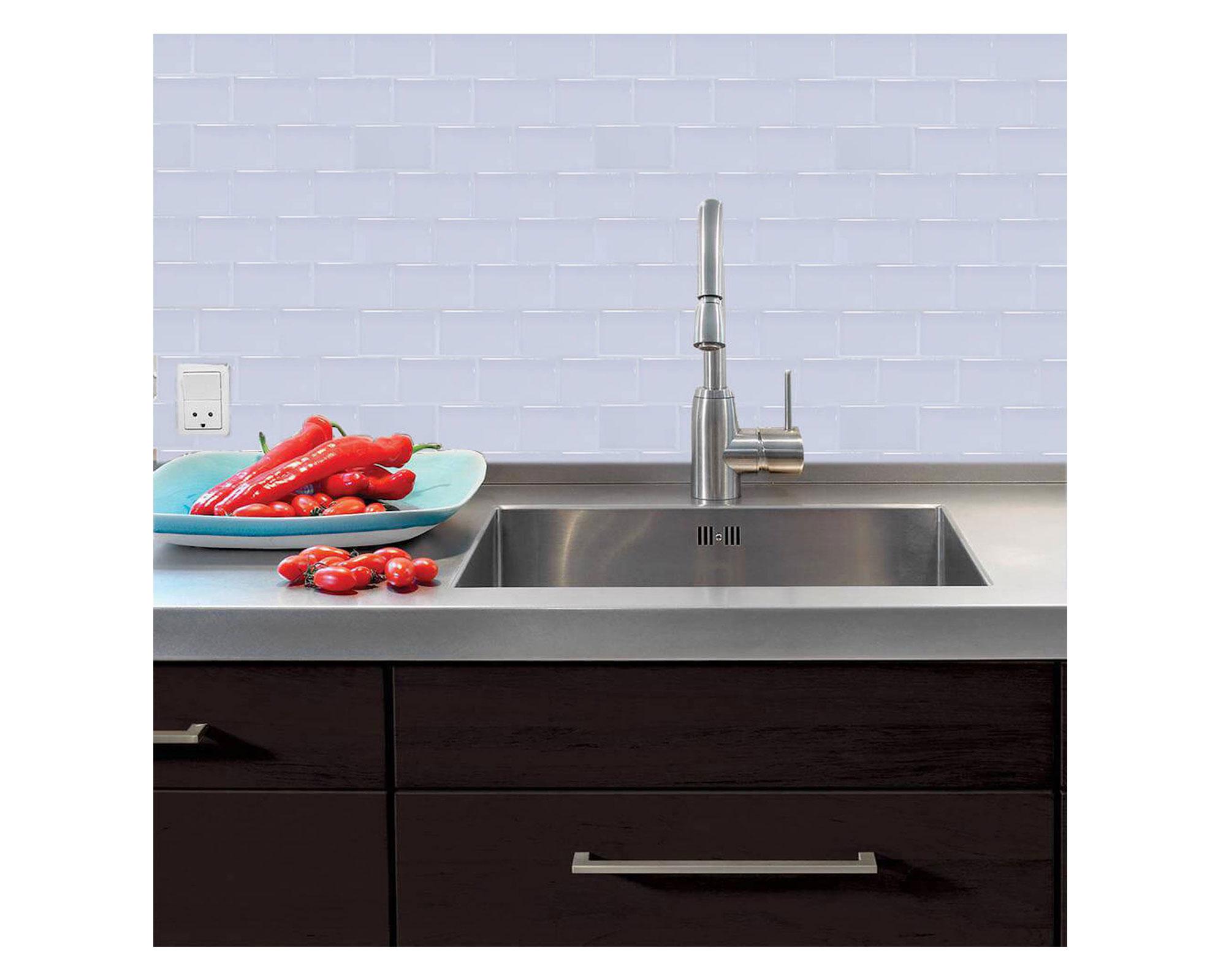 Mosaico autoadhesivo 30x30 cm brick blanco Dekora2-3