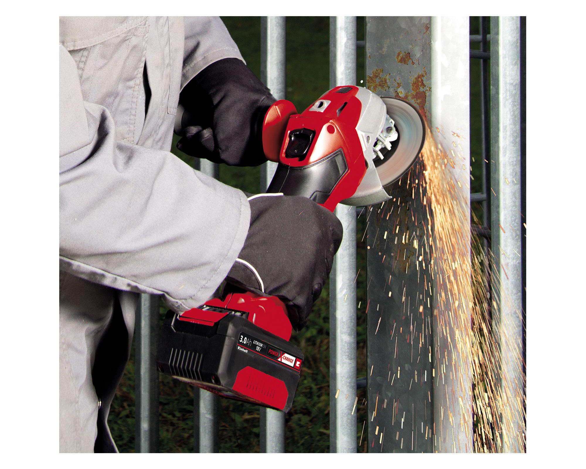 Taladro atornillador inalámbrico + esmeril angular inalámbrico + 2 baterías Li Einhell-4