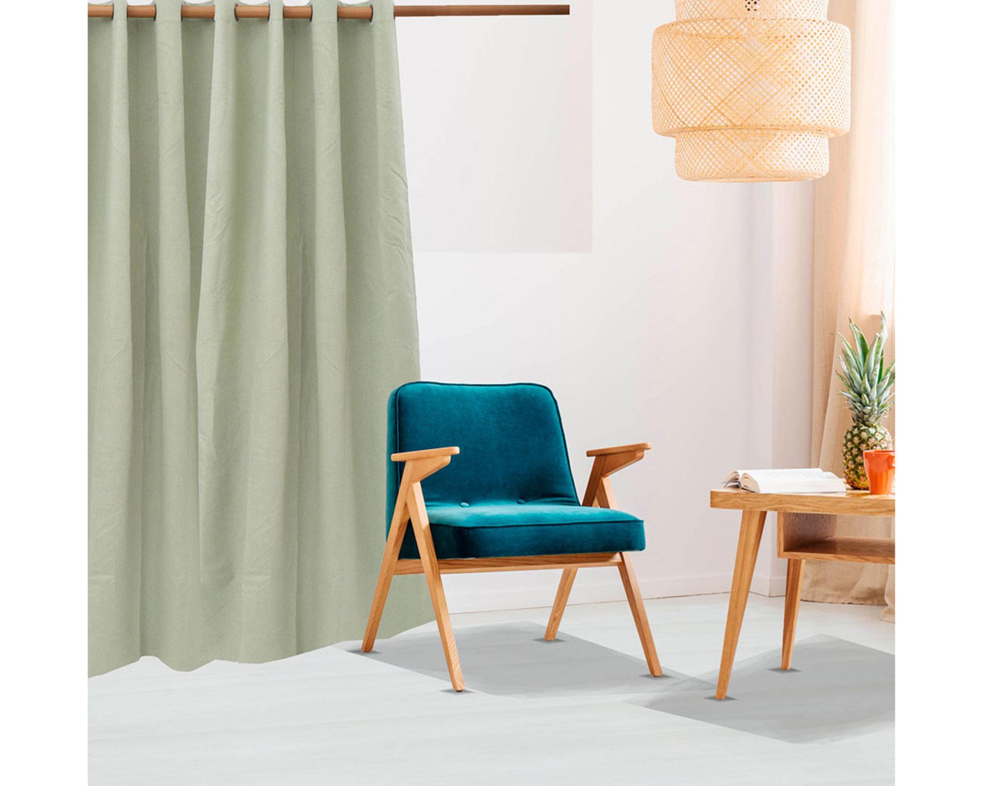 Cortina blackout 135x230 cm Linen look verde Dib-2