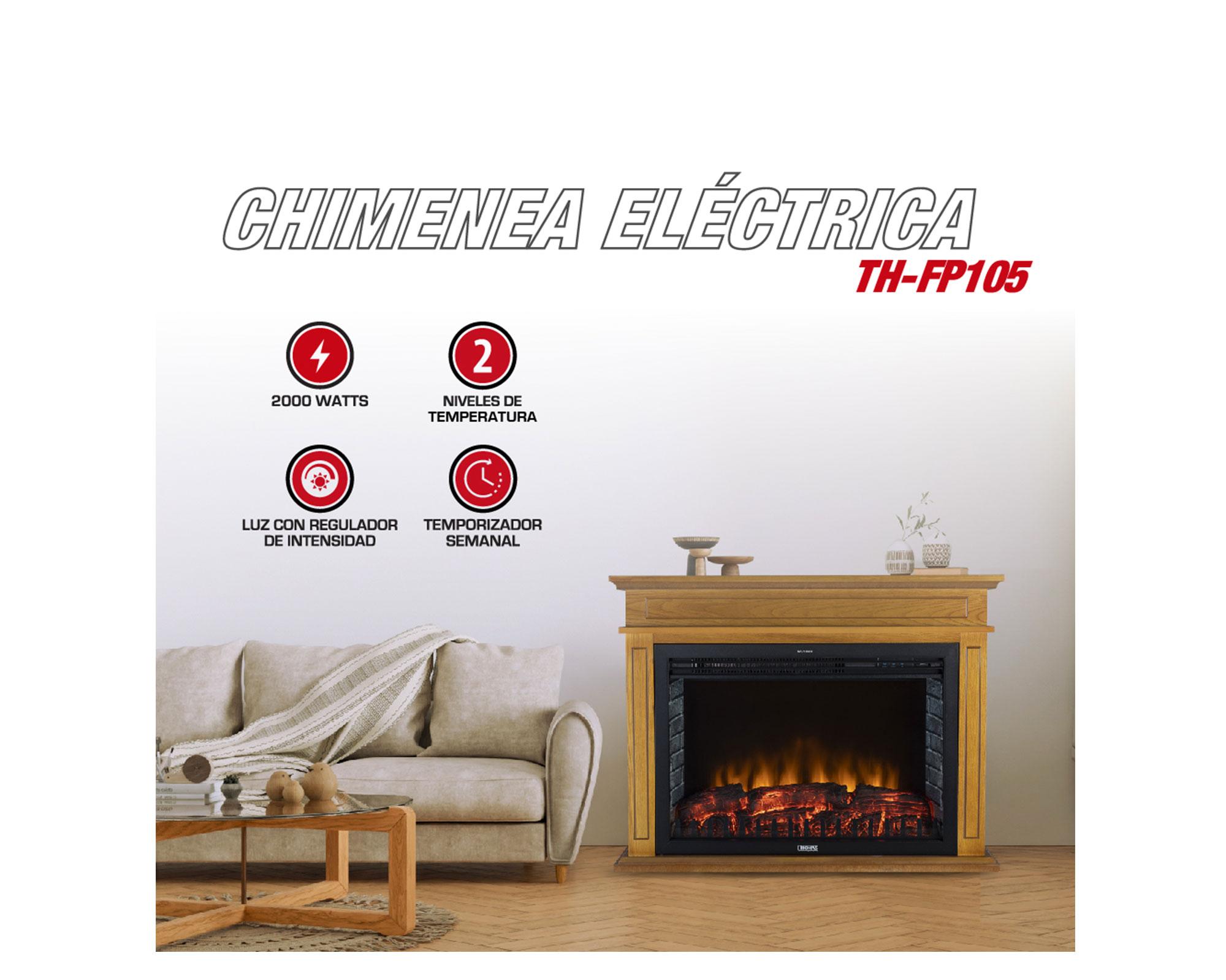 Chimenea eléctrica TH-FP105 café 2000W-2