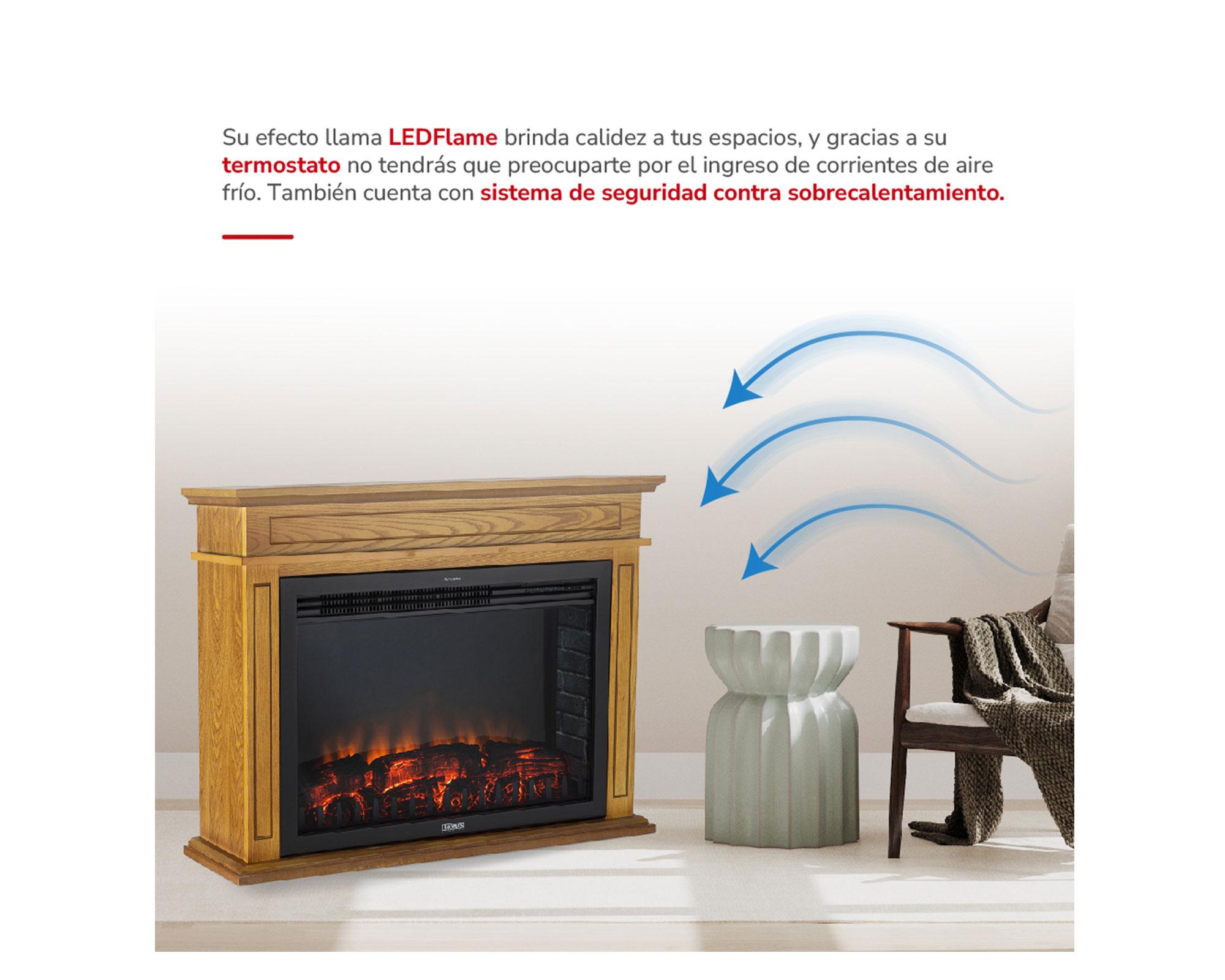 Chimenea eléctrica TH-FP105 café 2000W-1