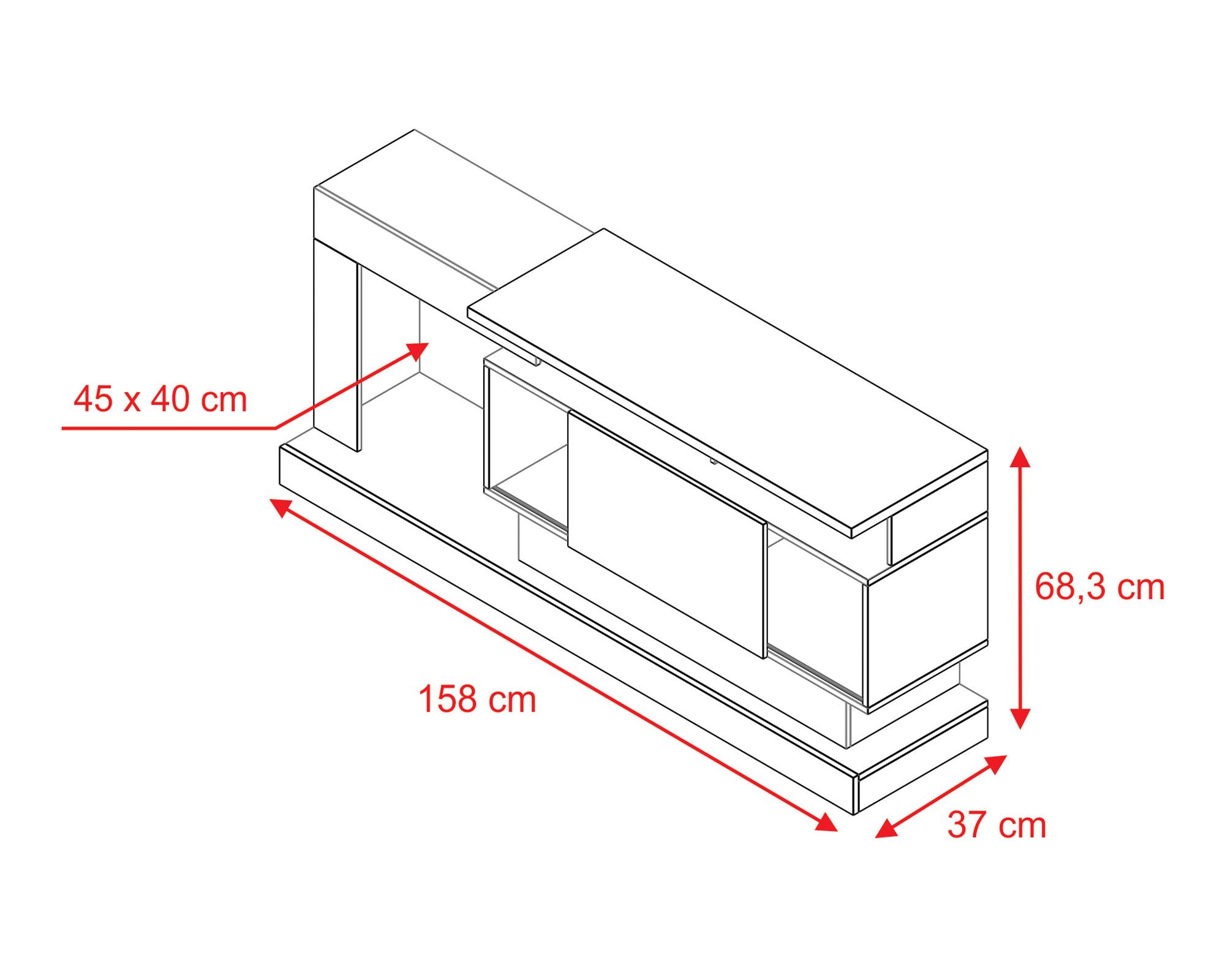 Rack TV 43'' Tovar nogal/blanco Home Mobili-2