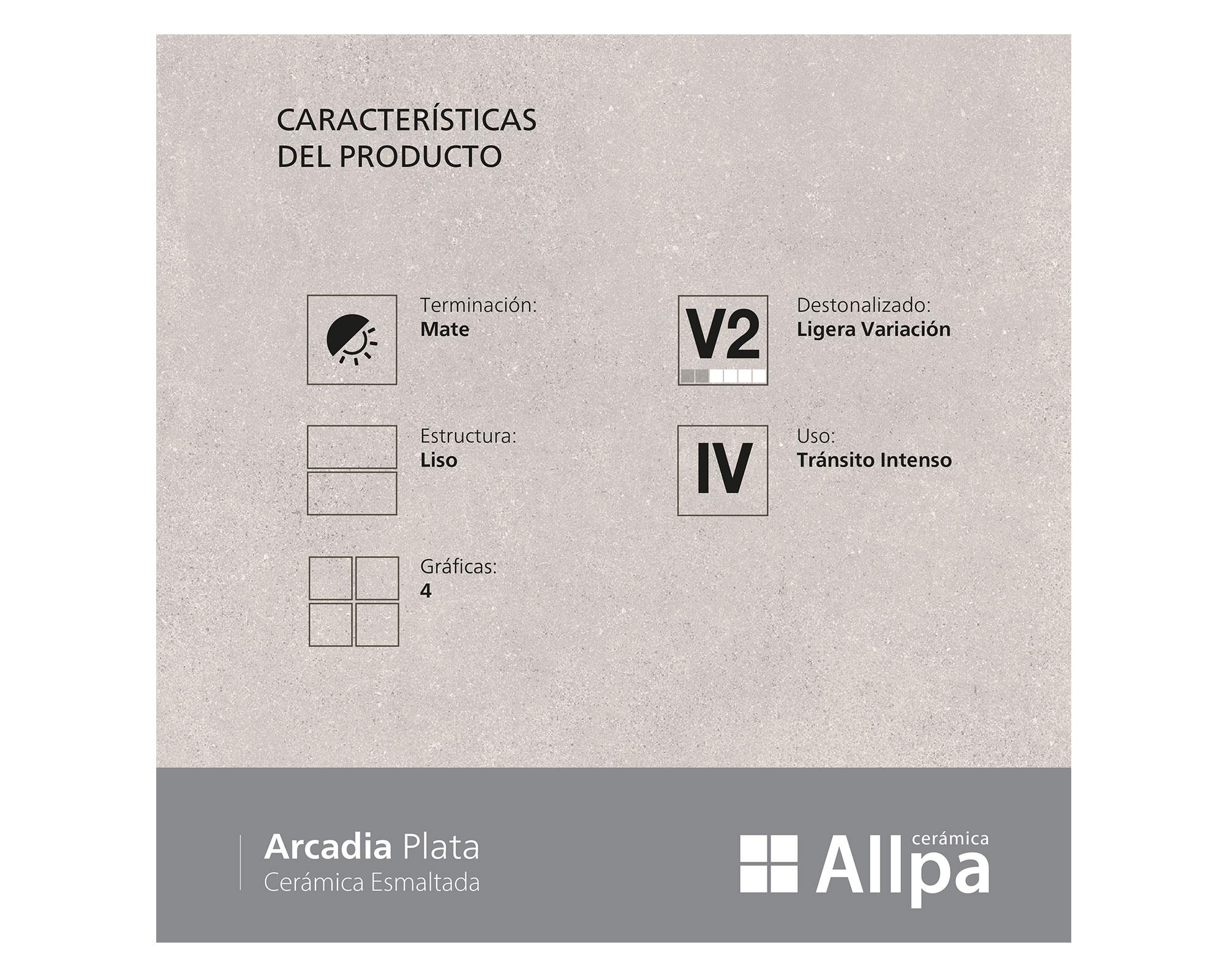 Cerámica piso muro Arcadia plateado 46x46 cm 2.58 m2-8