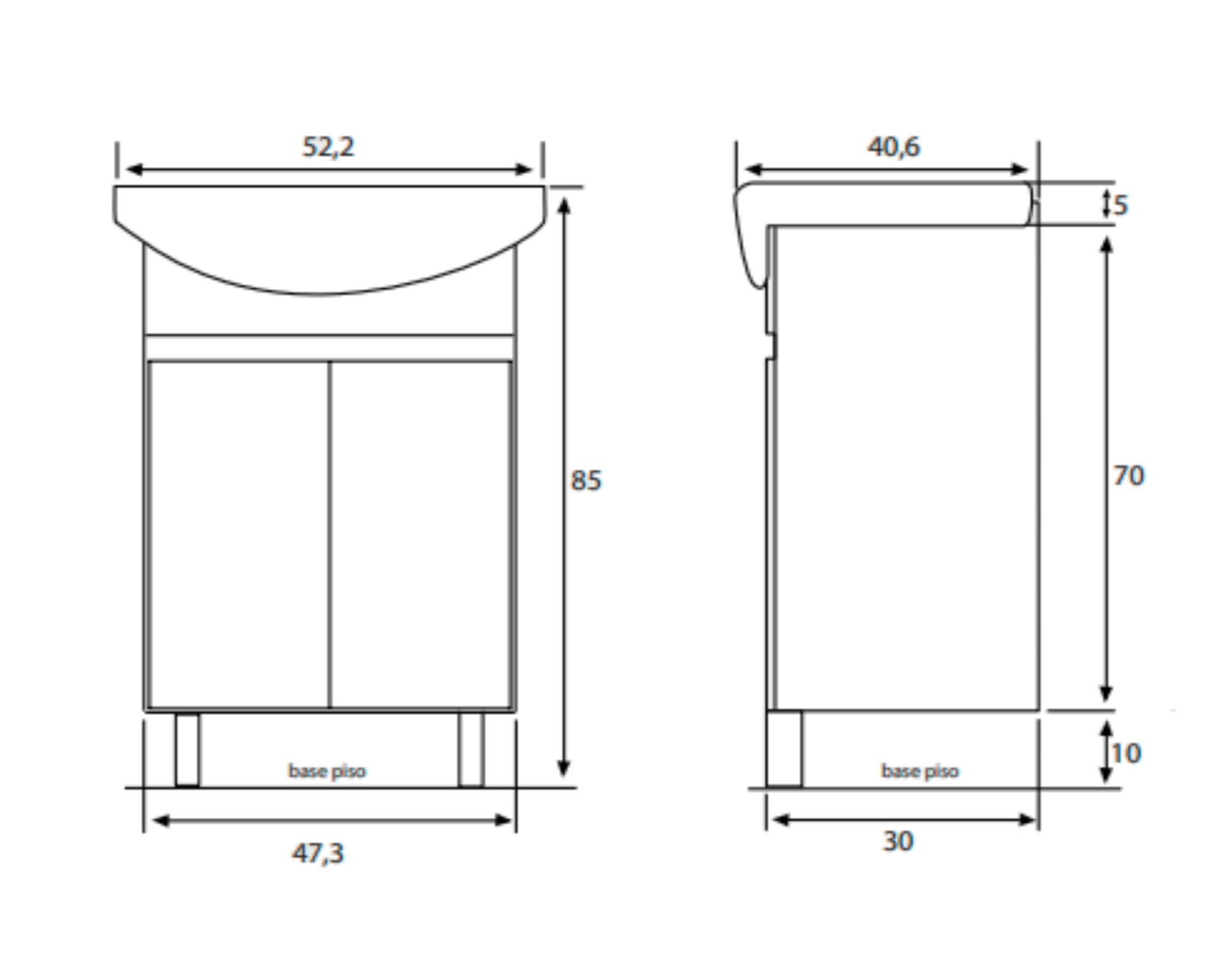 Mueble vanitorio 52.5 cm Ciro blanco Fanaloza.-2
