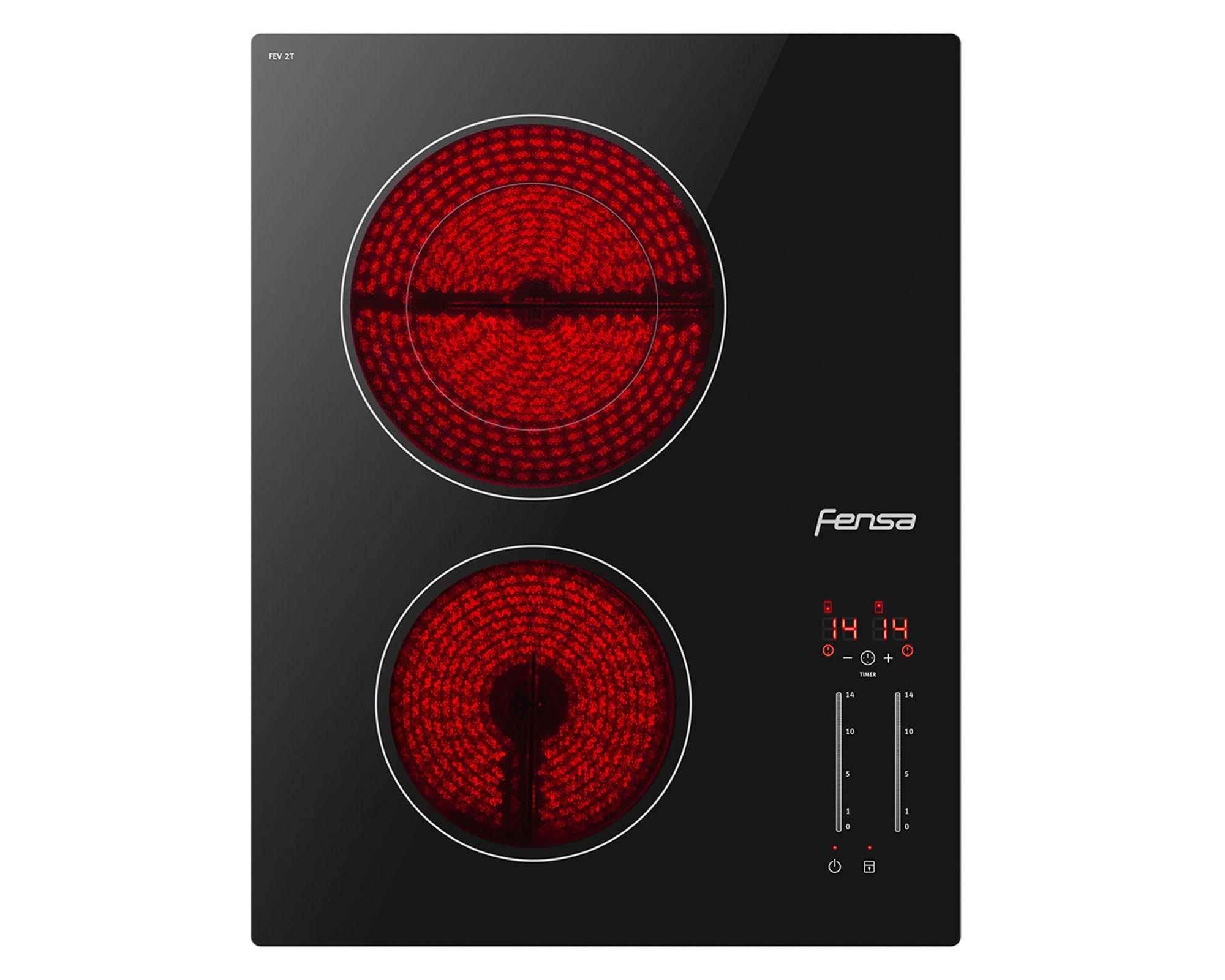 Encimera vitrocerámica 2 quemadores FEV 2T negro-0