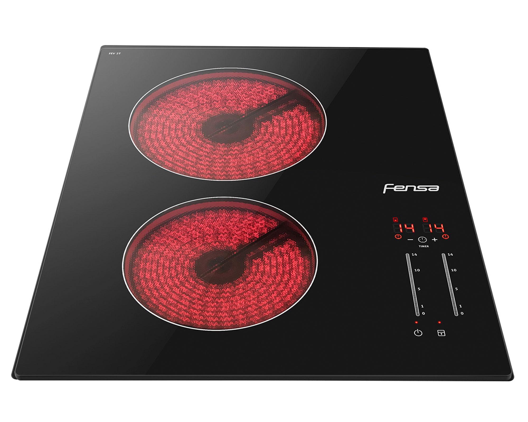 Encimera vitrocerámica 2 quemadores FEV 2T negro-1
