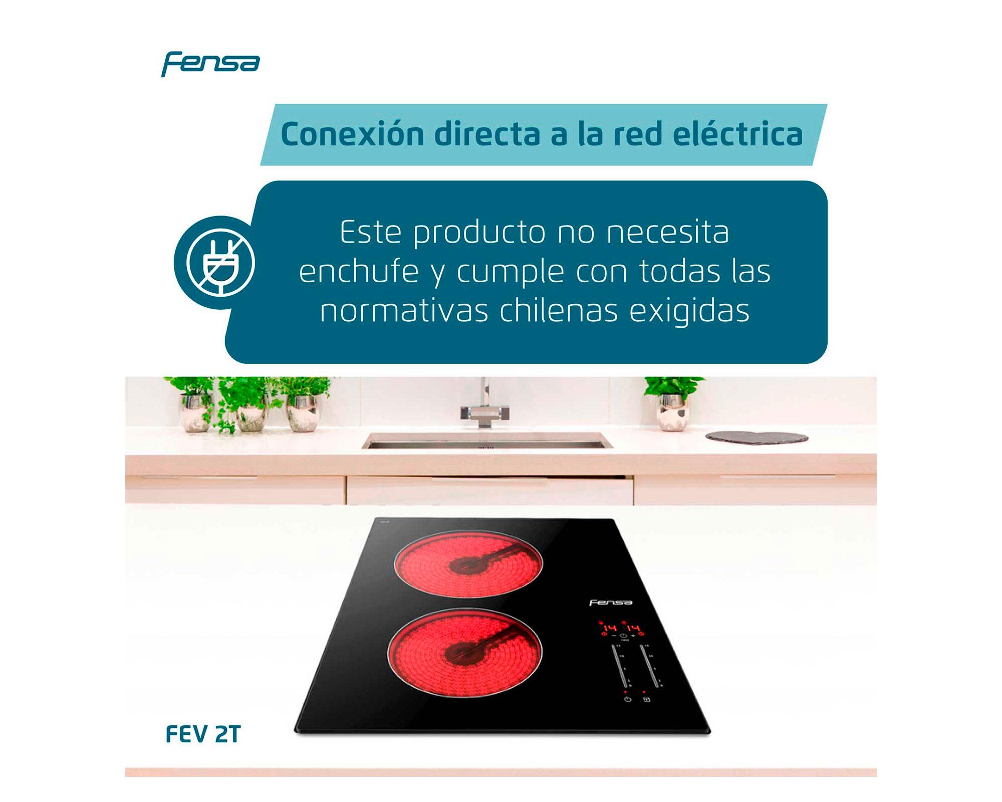 Encimera vitrocerámica 2 quemadores FEV 2T negro-4