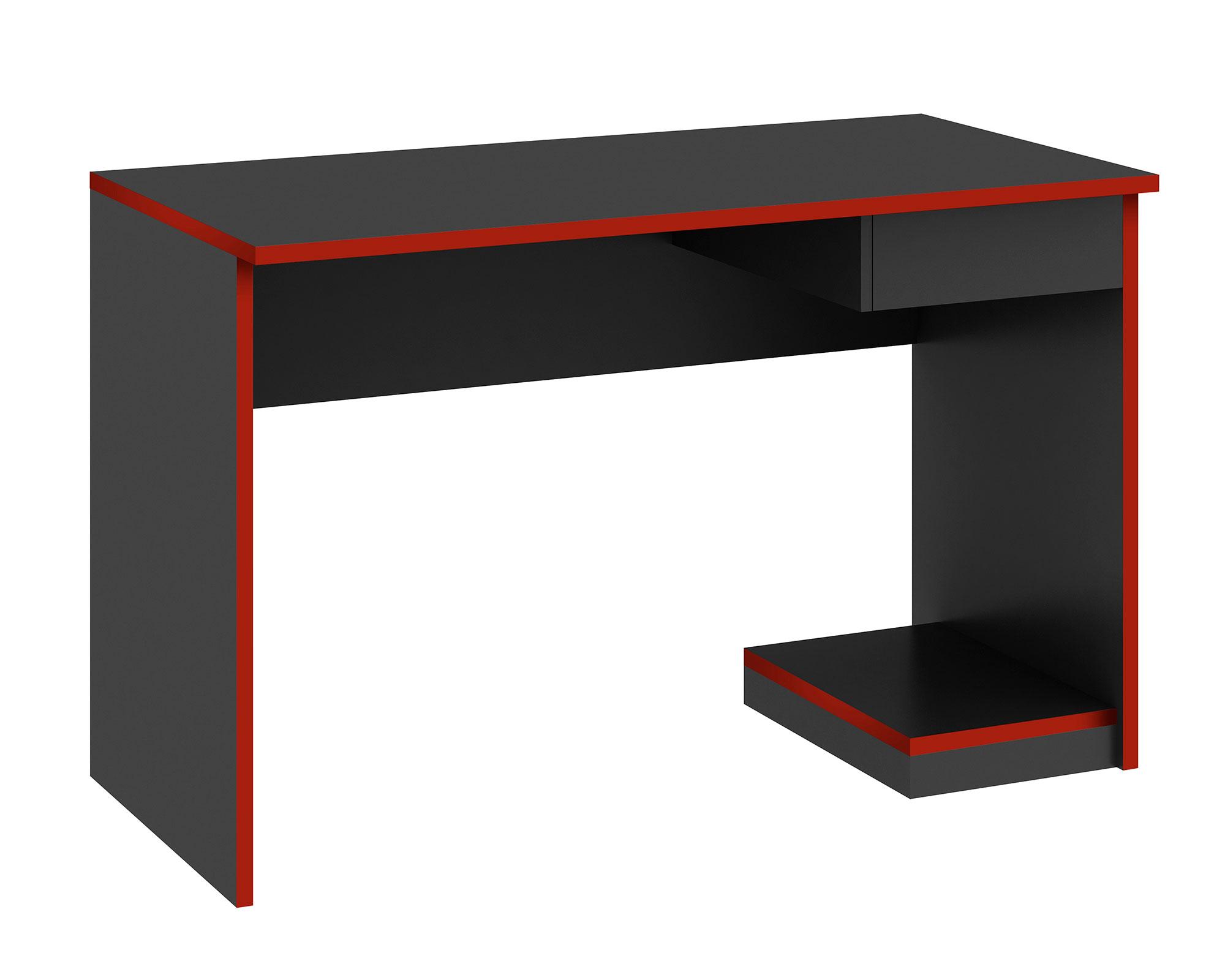 Escritorio 1 cajón negro/rojo MobilFrank-0