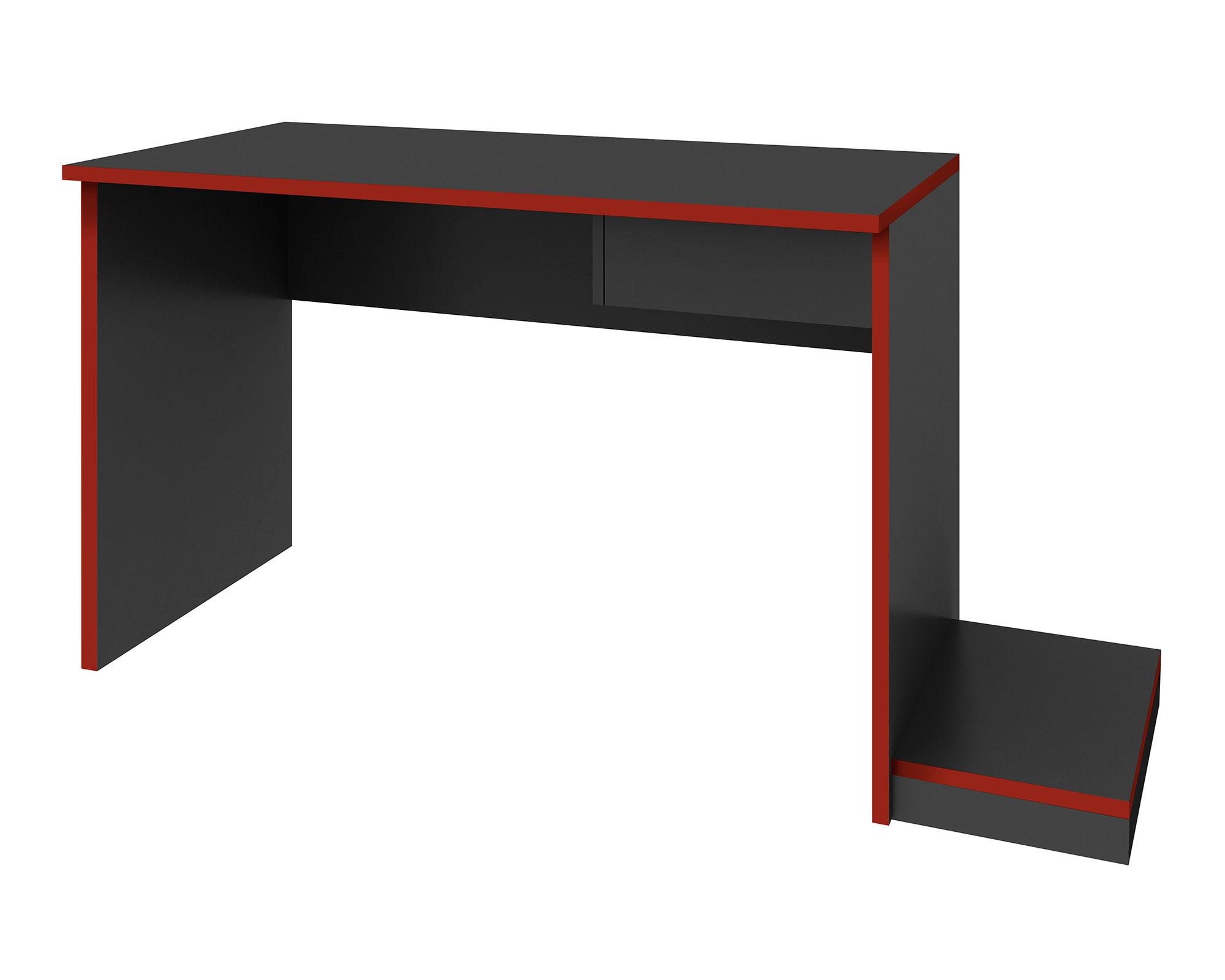 Escritorio 1 cajón negro/rojo MobilFrank-1