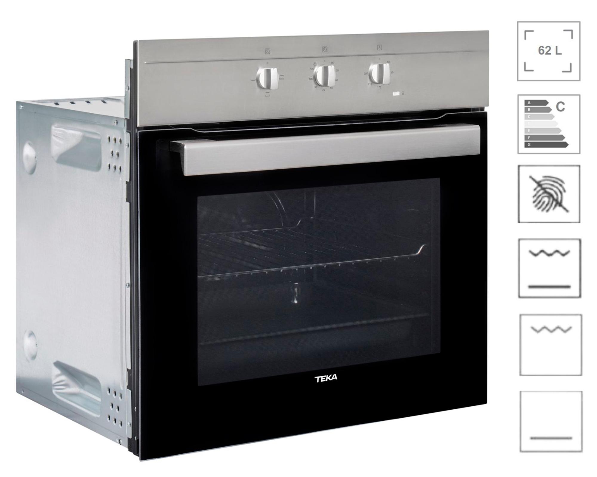 Horno eléctrico empotrado HS 445 SS negro/gris 62 lt-2