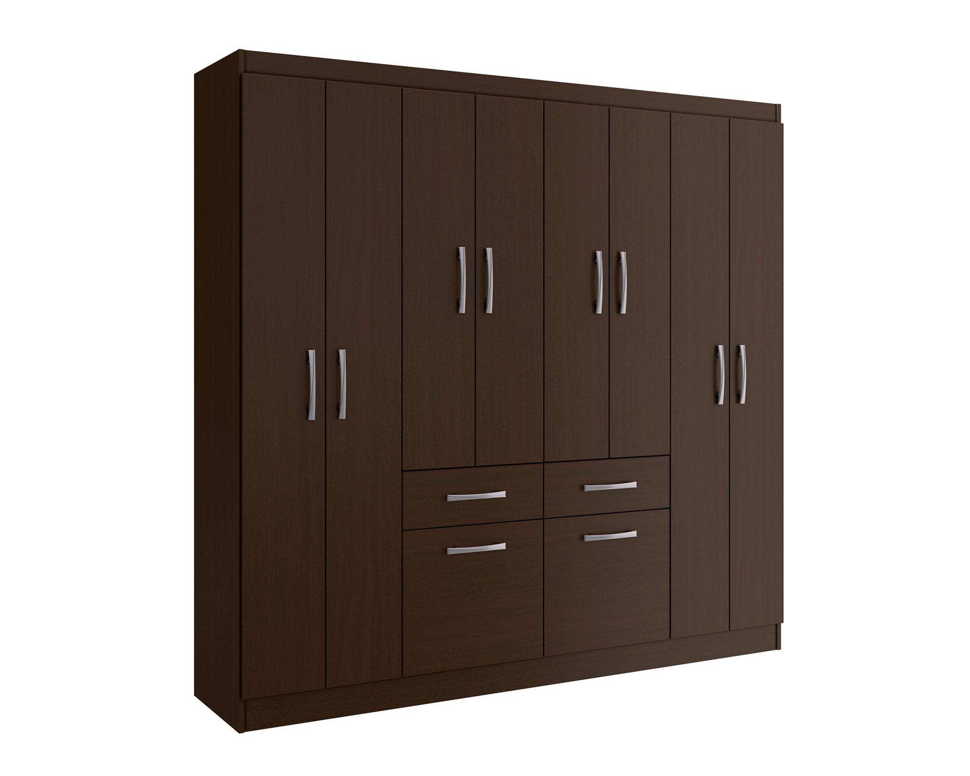 Clóset 8 puertas 2 cajones tabaco 177x183x38 cm-0