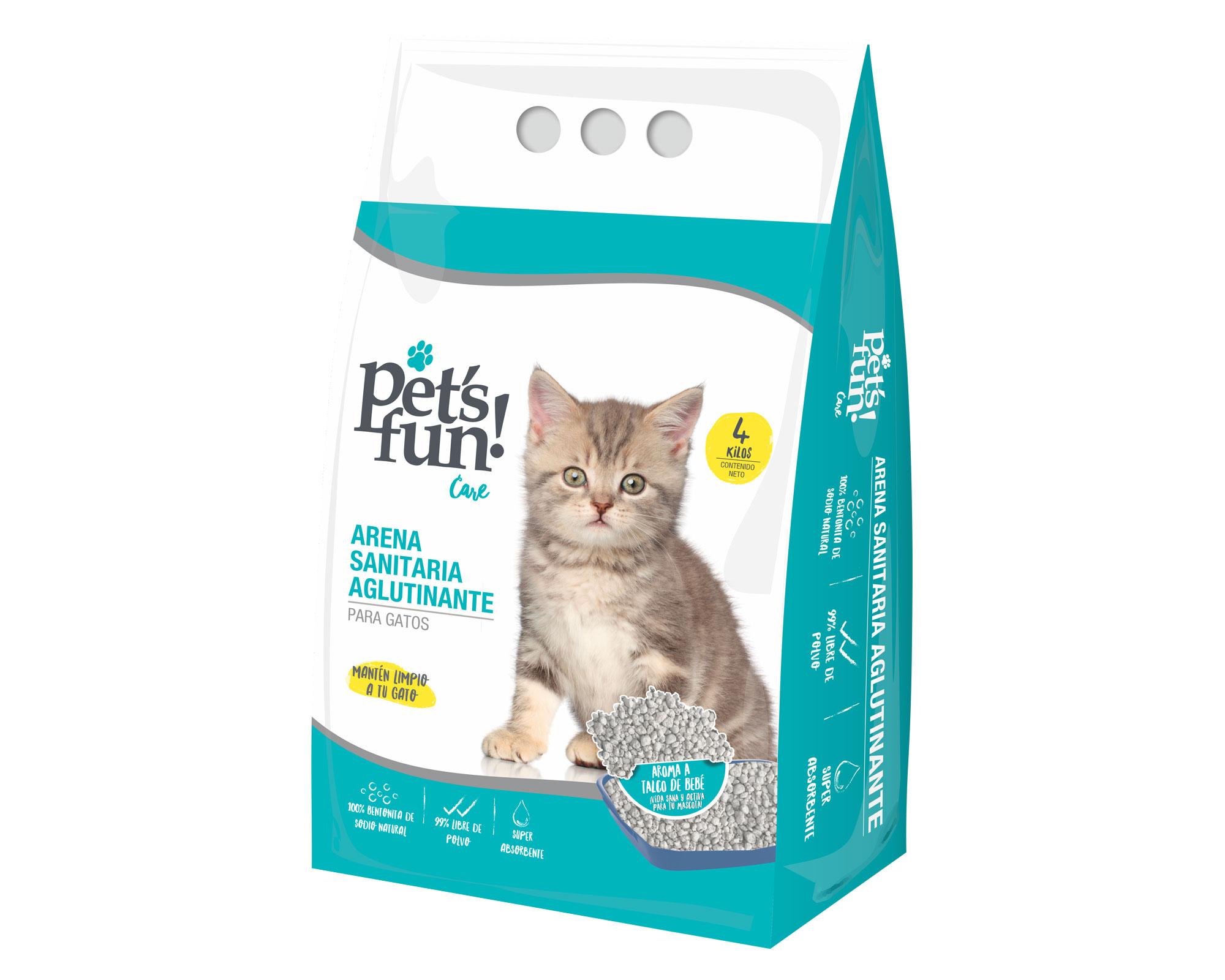 Arena sanitaria 4 kg aglutinante Pet's fun-0
