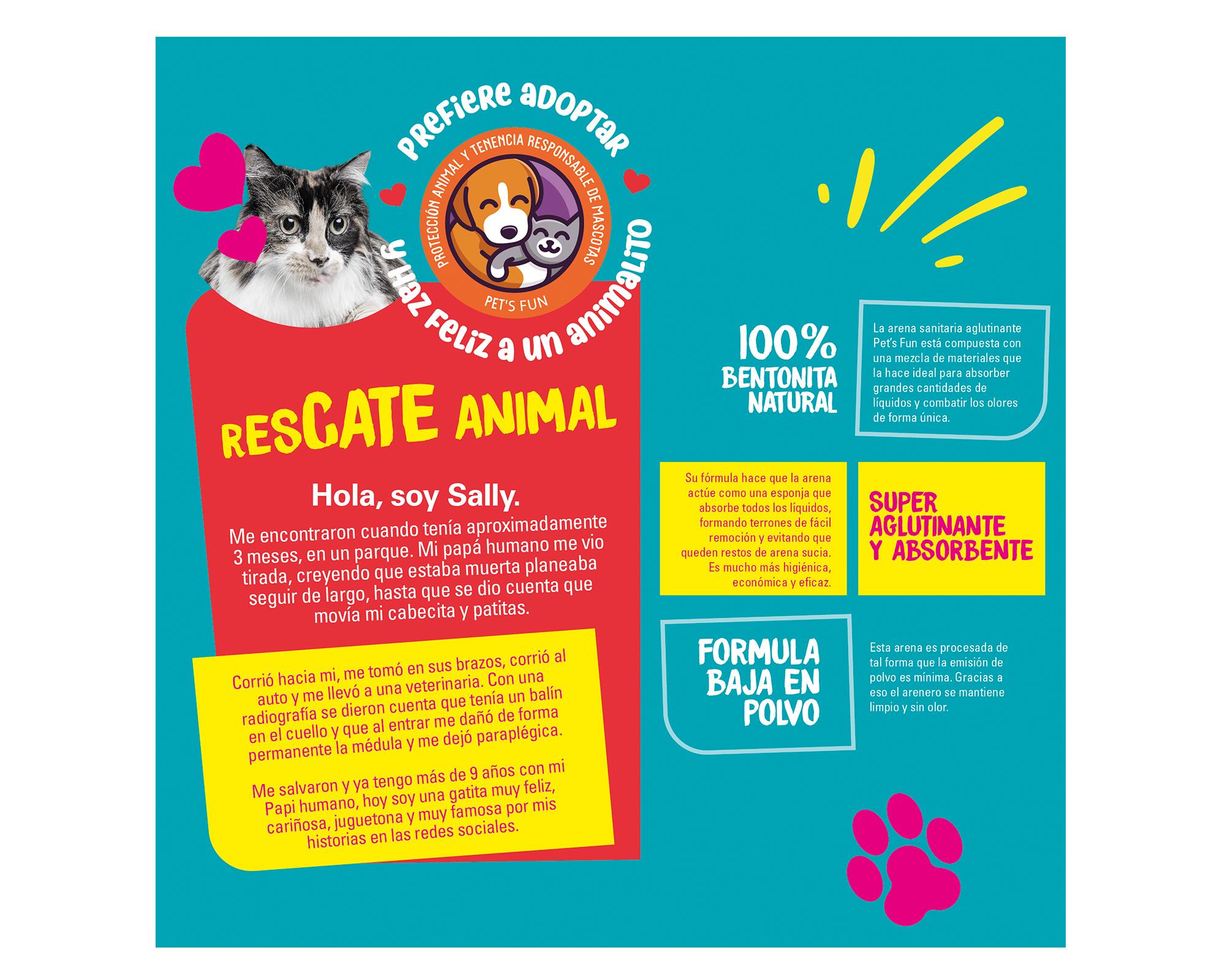 Arena sanitaria 4 kg aglutinante Pet's fun-2