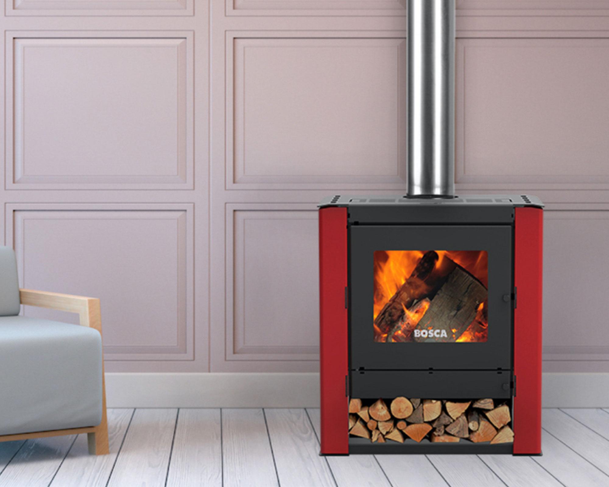 Calefactor a leña Gold 500 12200 W burdeo-3