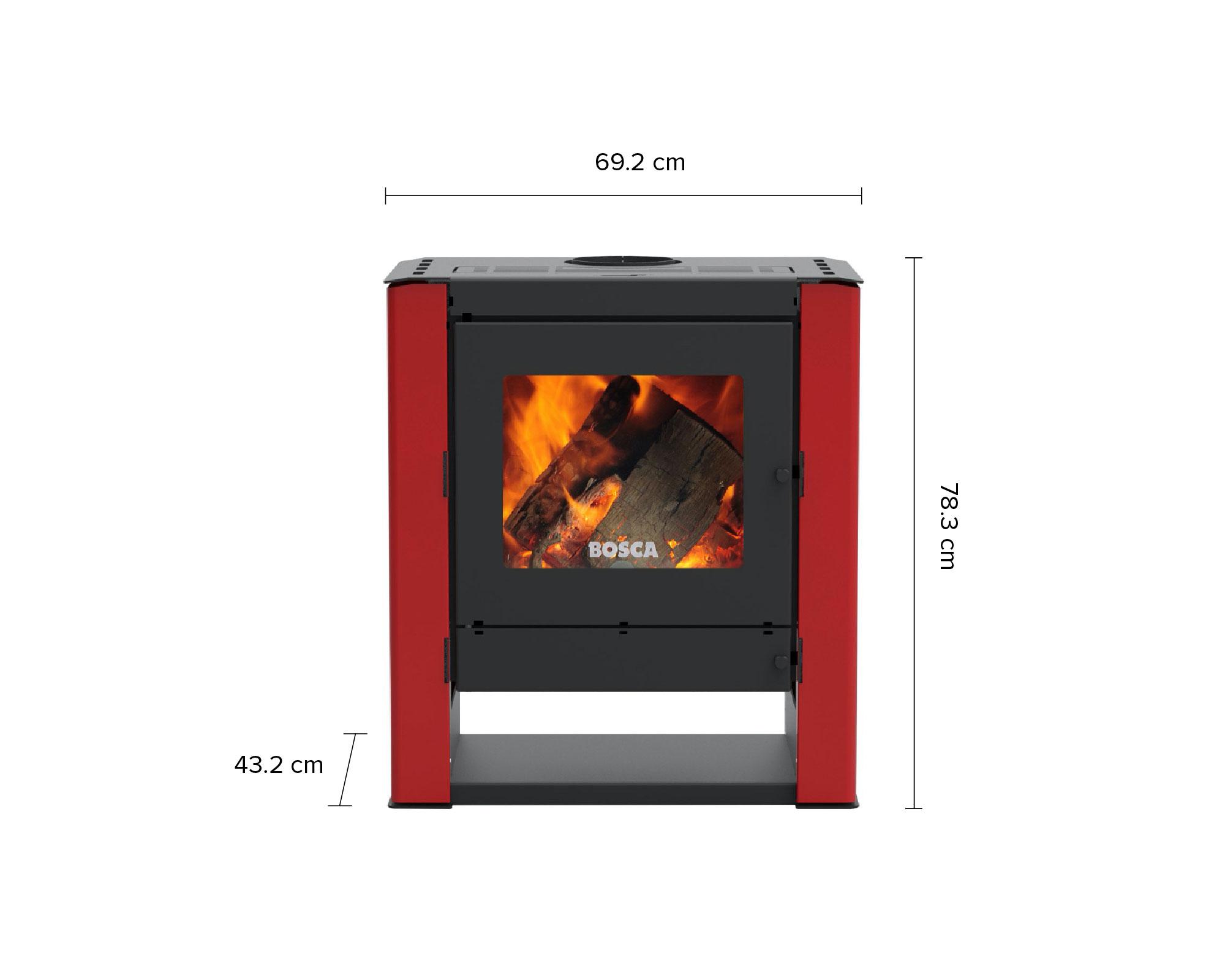 Calefactor a leña Gold 500 12200 W burdeo-4