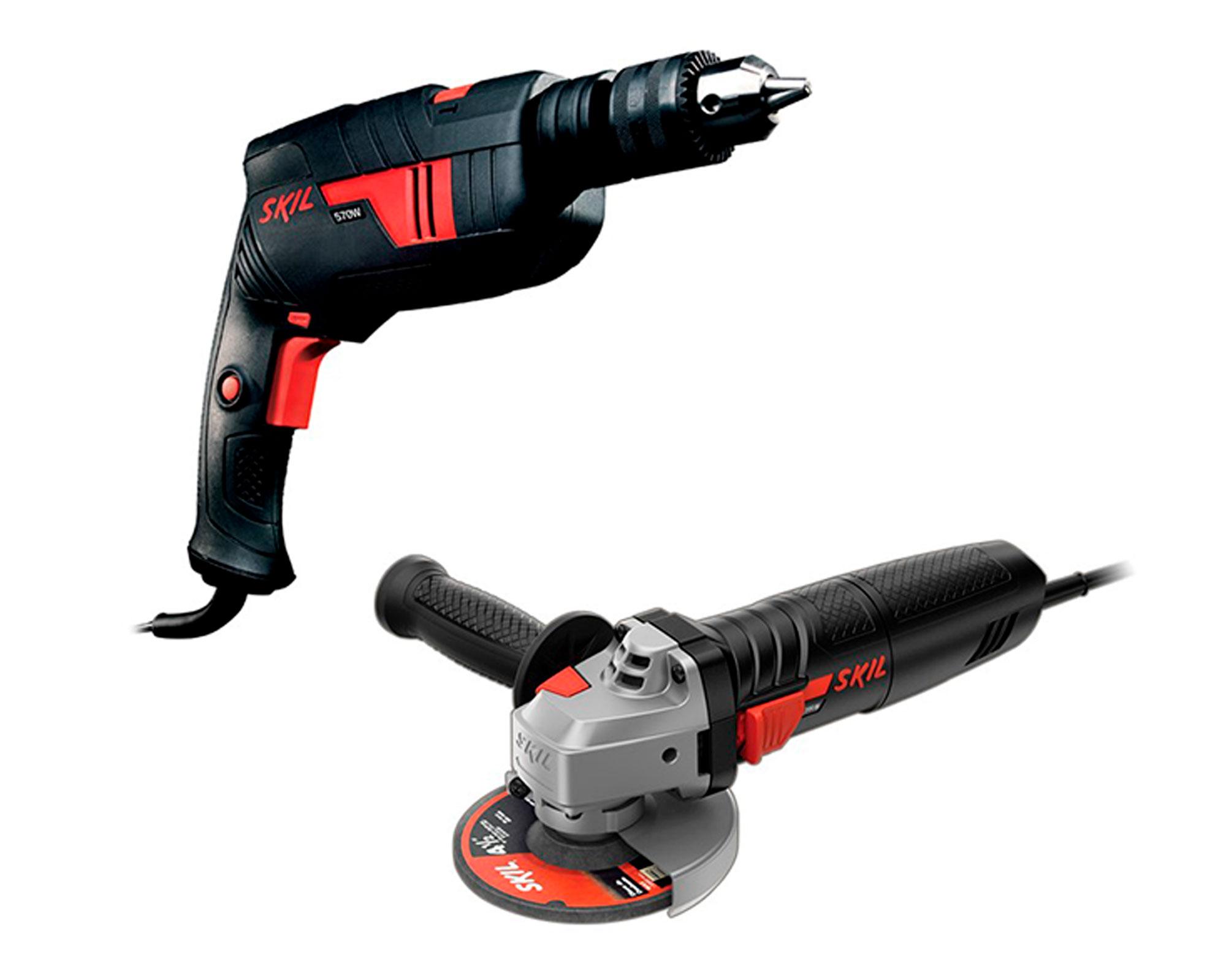 Esmeril 4 1/2'' 700W + taladro percutor 570W 13mm Skil-0