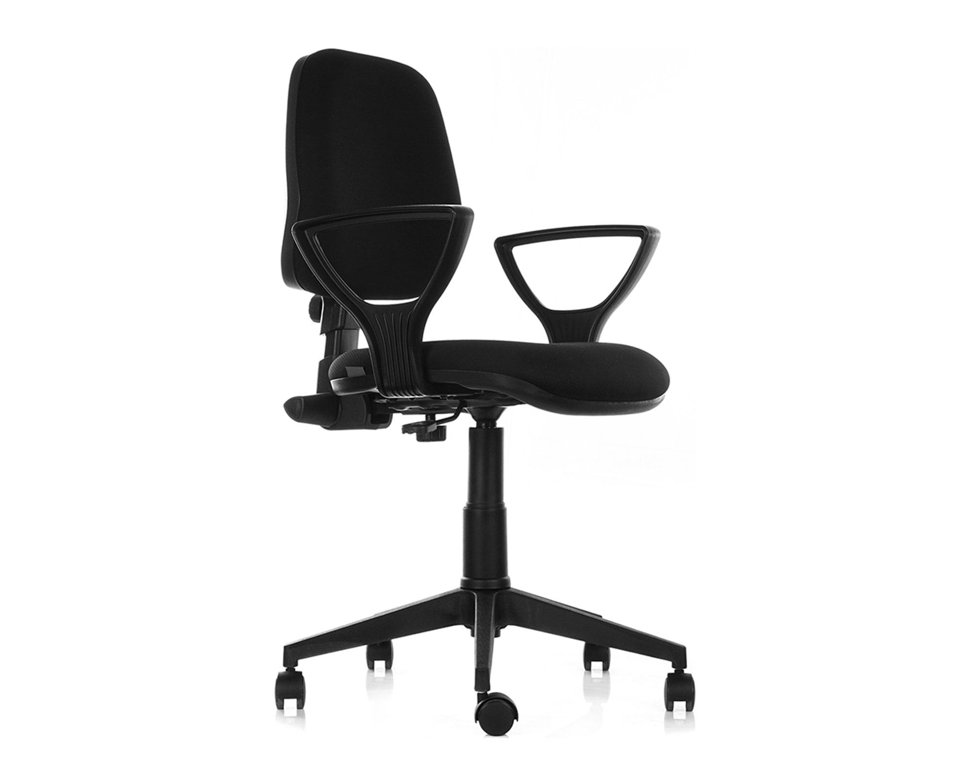 Silla de escritorio Rudy media con brazo negro Contatto-1