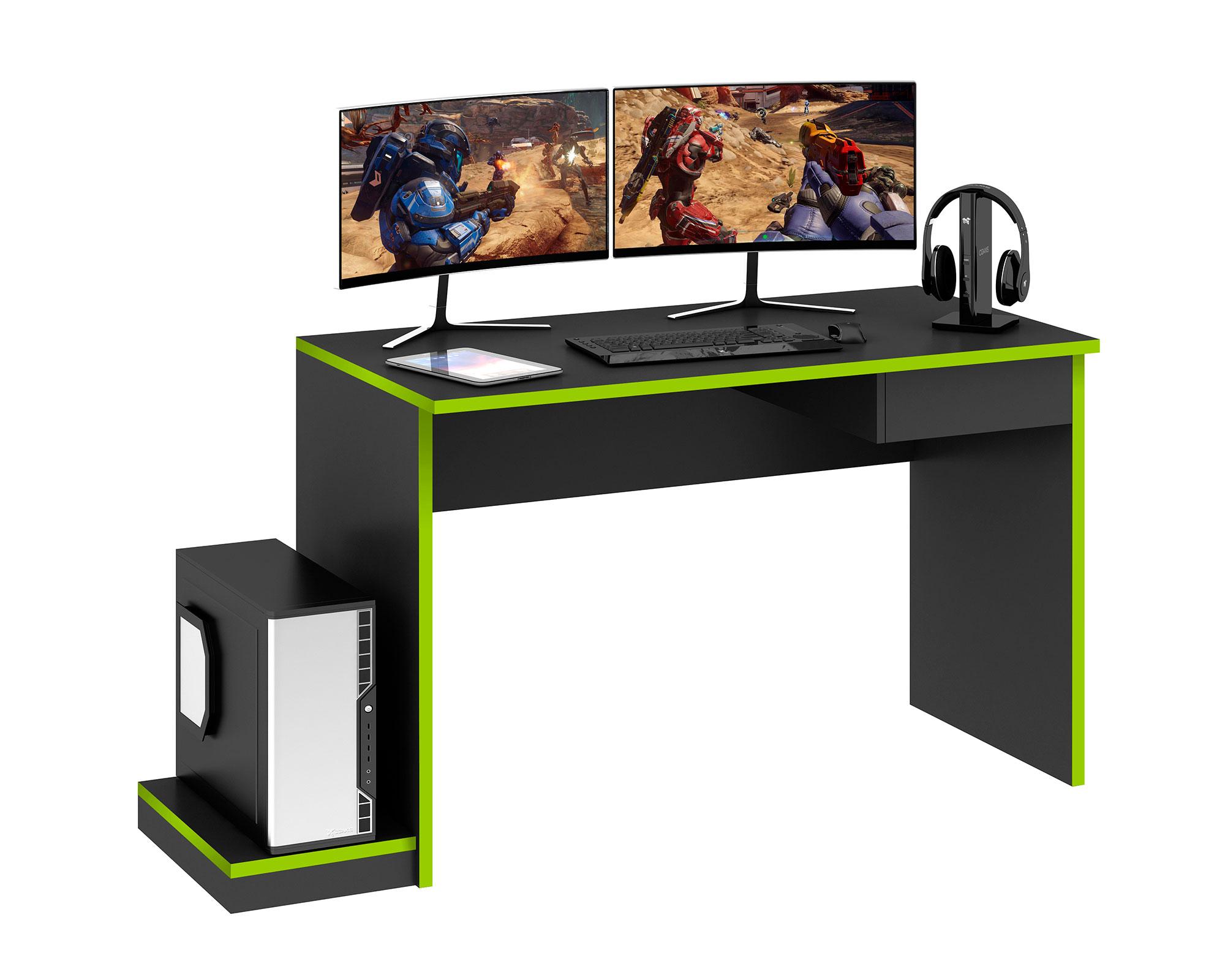 Escritorio Gamer negro/verde MobilFrank-2