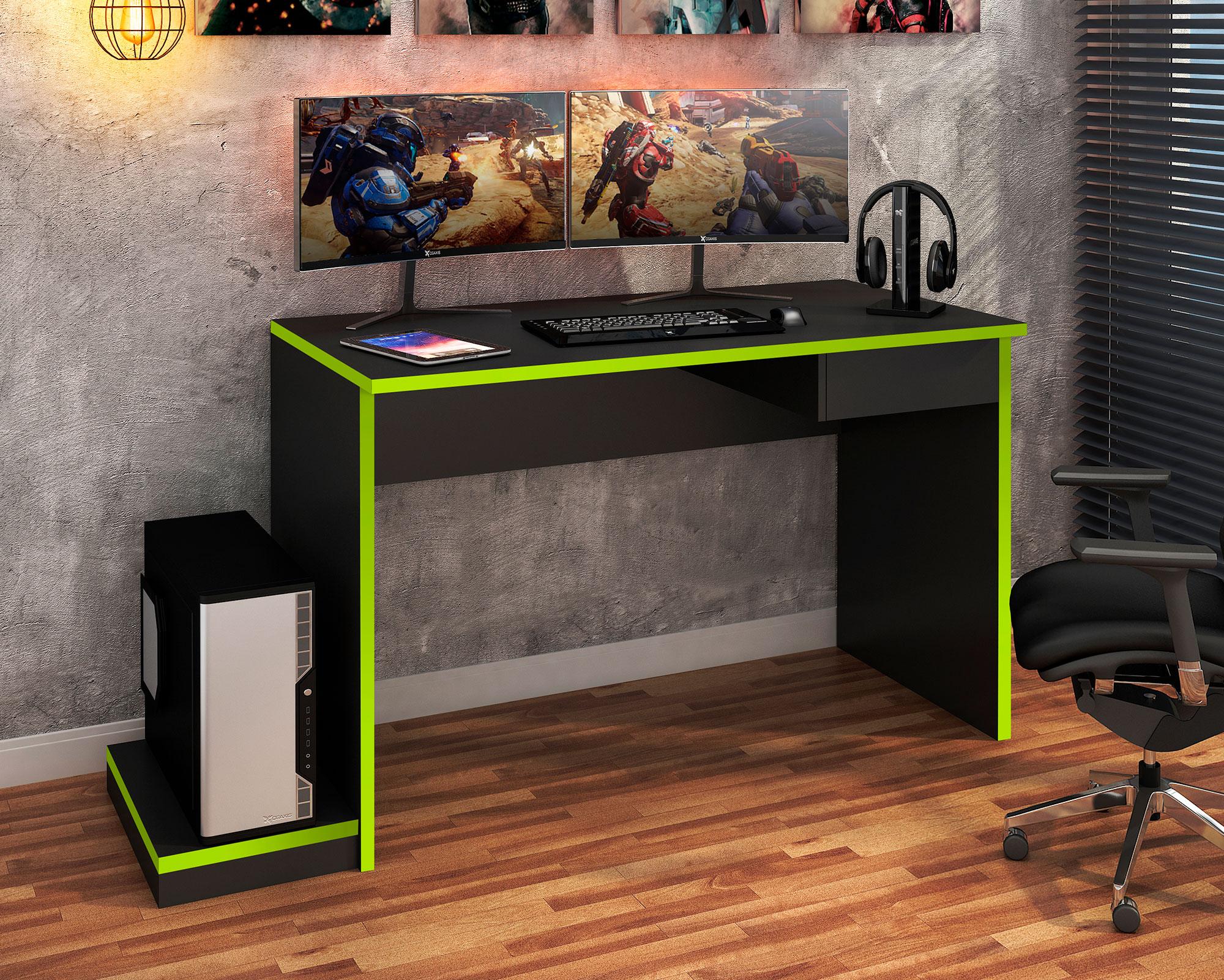 Escritorio Gamer negro/verde MobilFrank-3