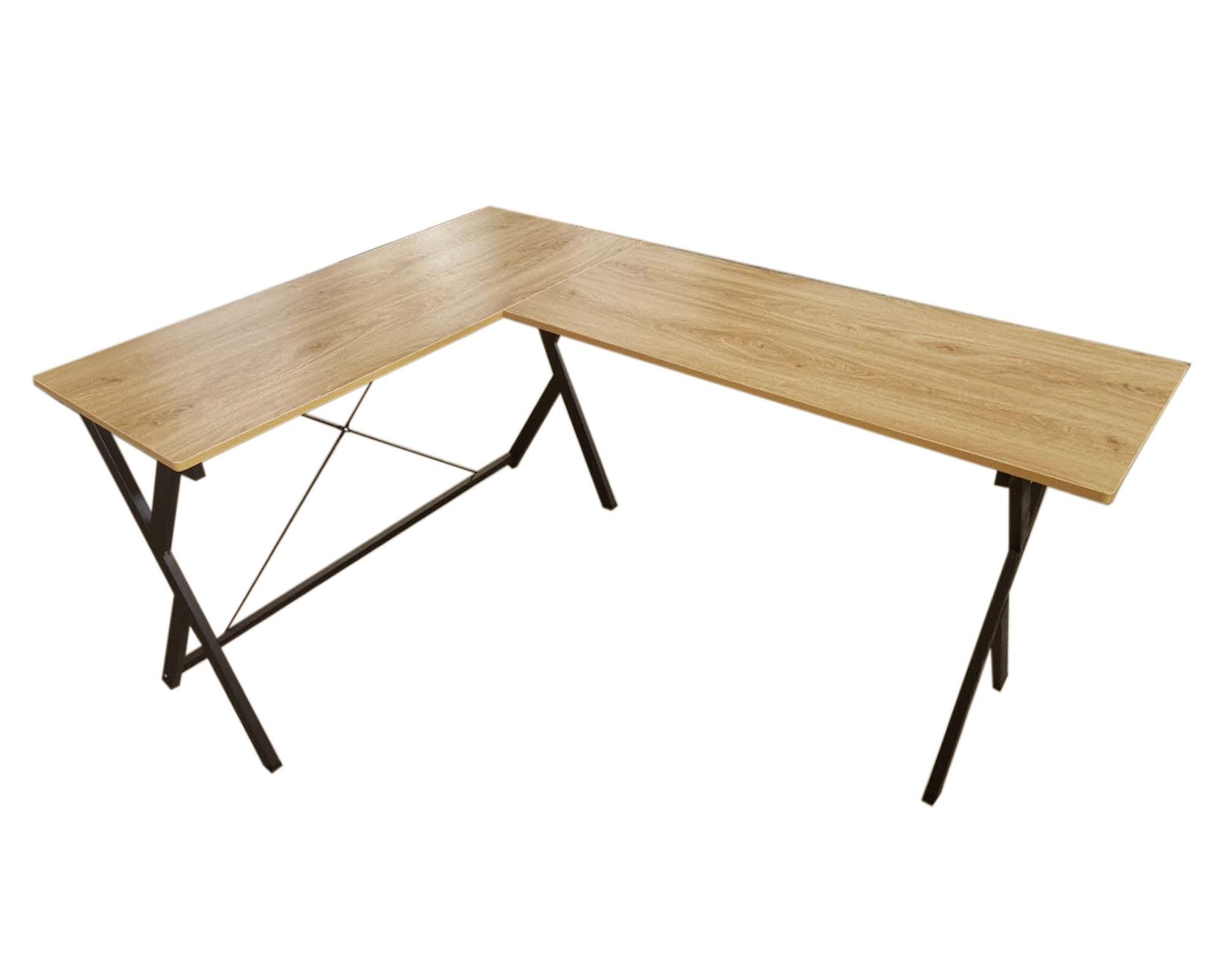 Escritorio esquinero Abby natural/negro M+Design-2