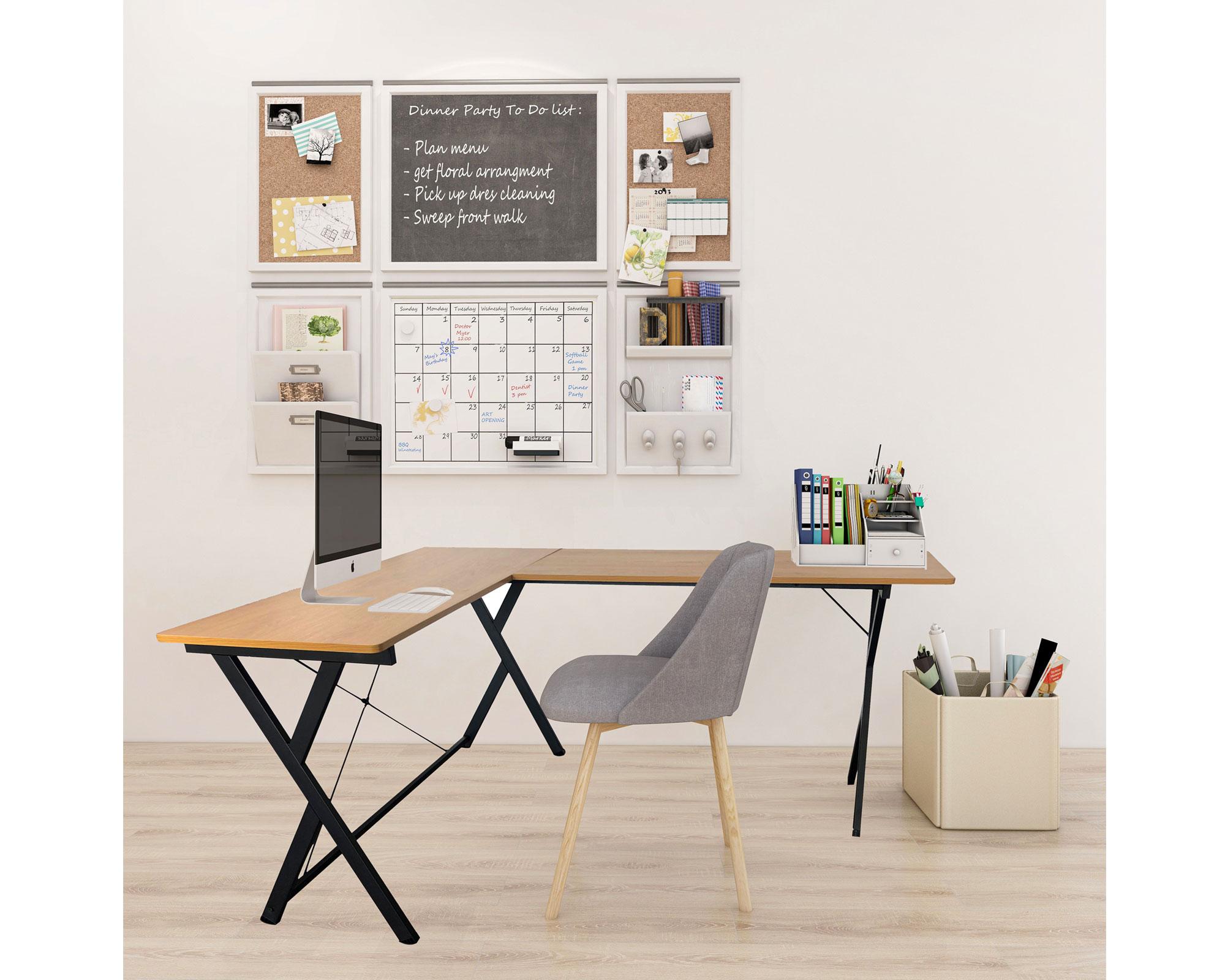 Escritorio esquinero Abby natural/negro M+Design-4