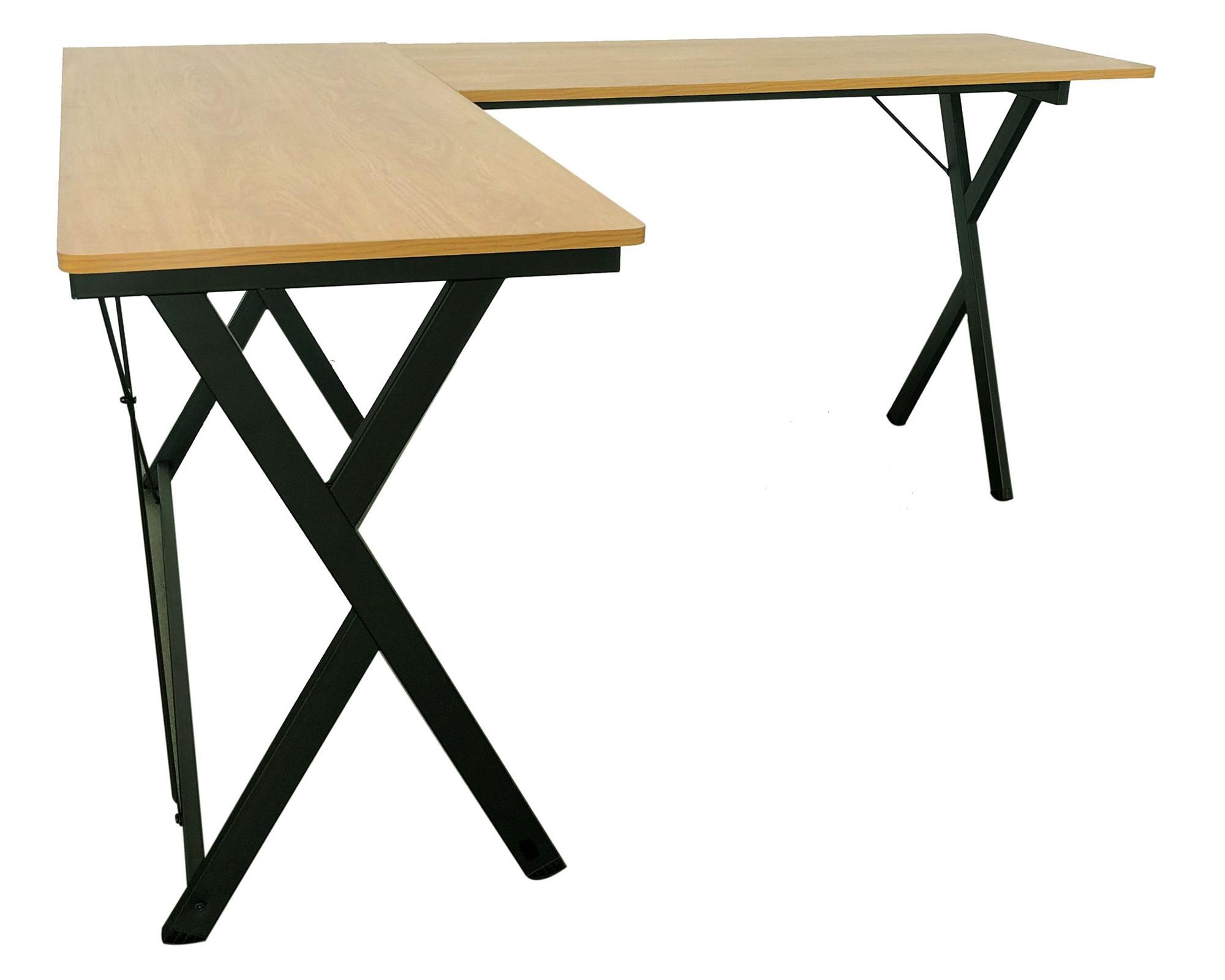 Escritorio esquinero Abby natural/negro M+Design-1