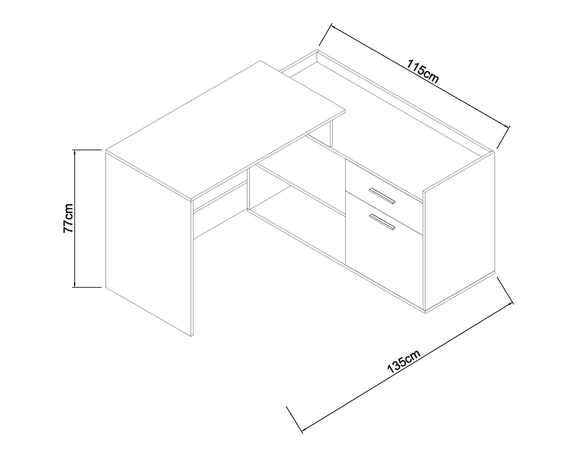 Escritorio esquinero natural/blanco M+Design-4