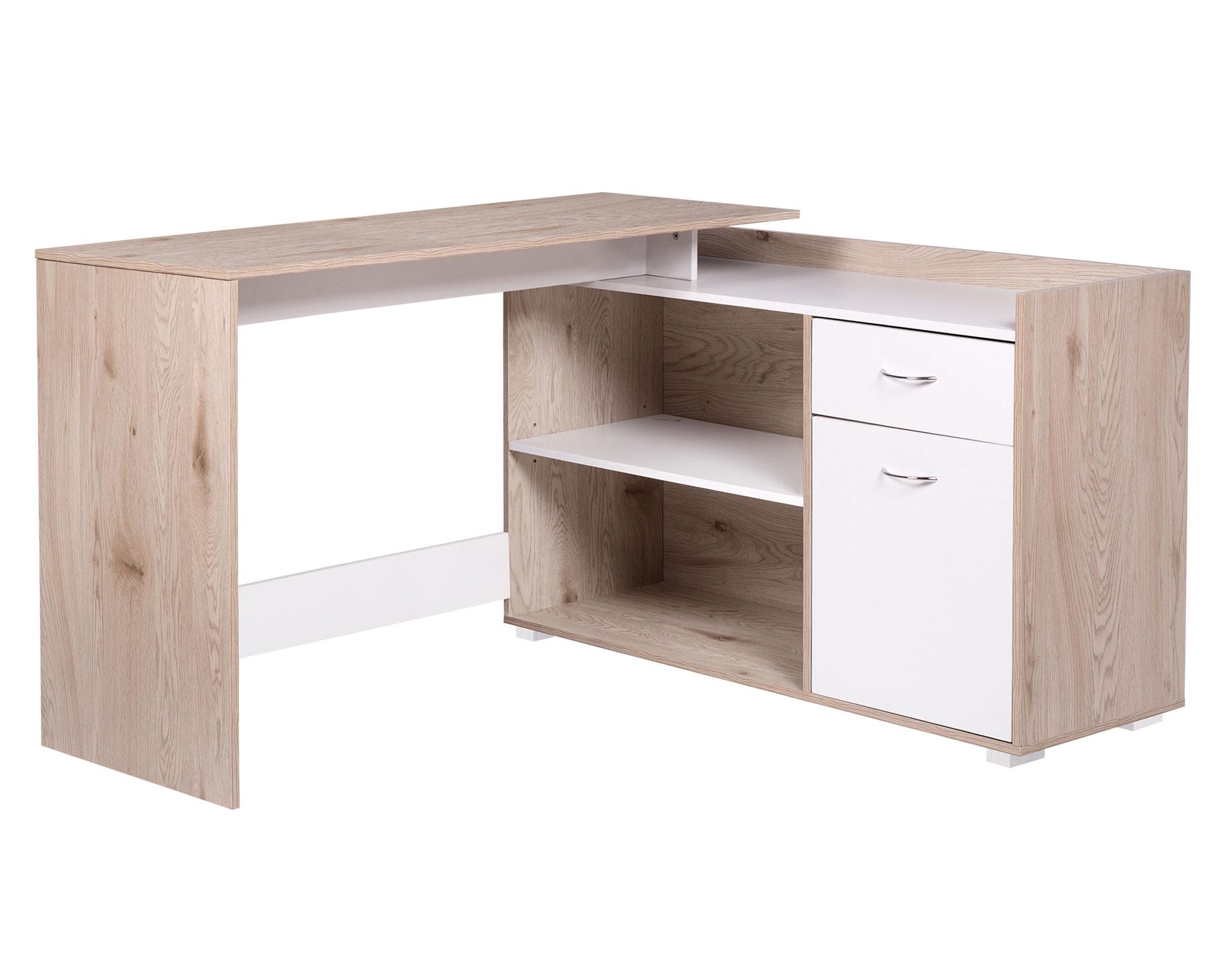 Escritorio esquinero natural/blanco M+Design-0