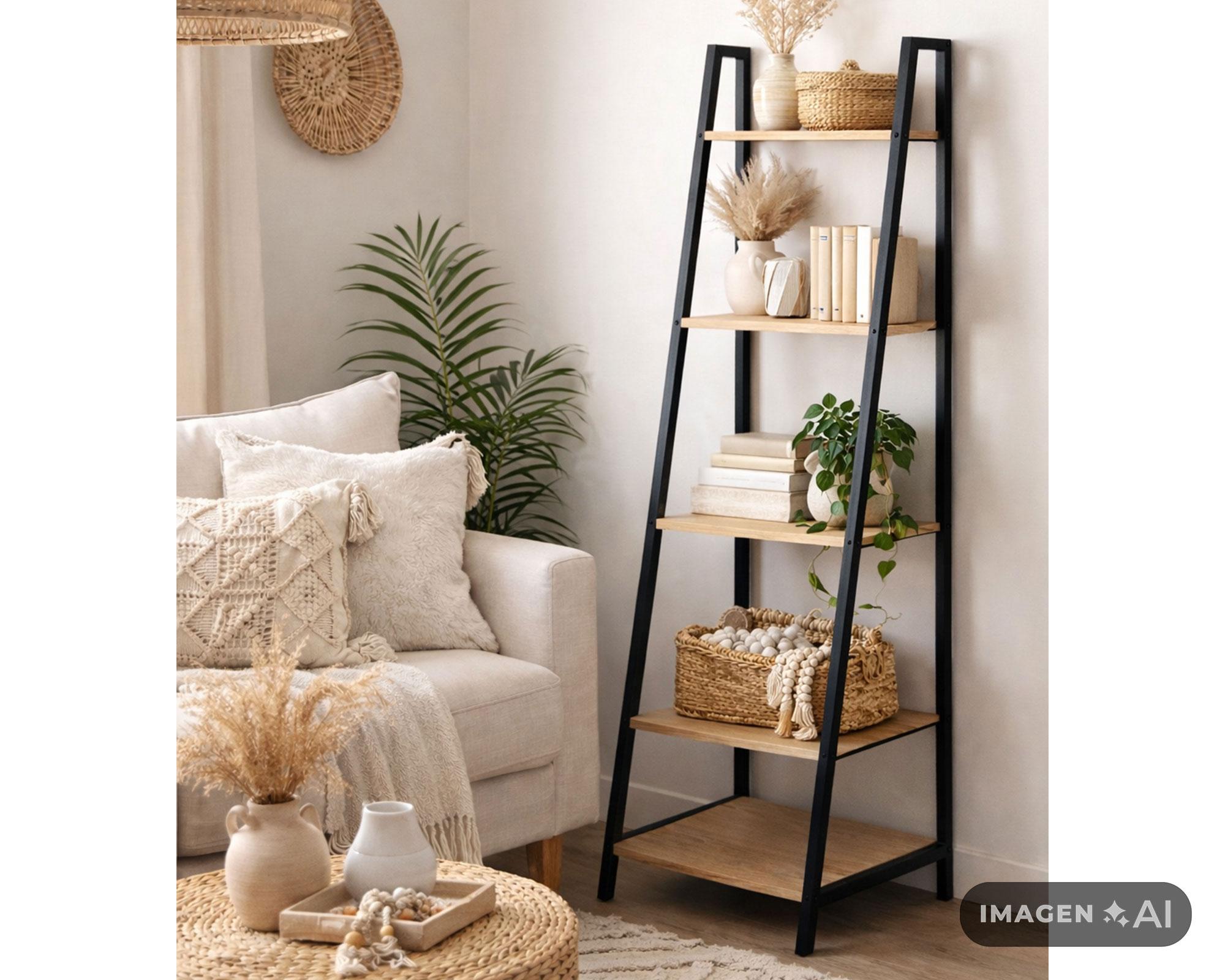 Repisa 4 niveles natural/negro M+Design-6