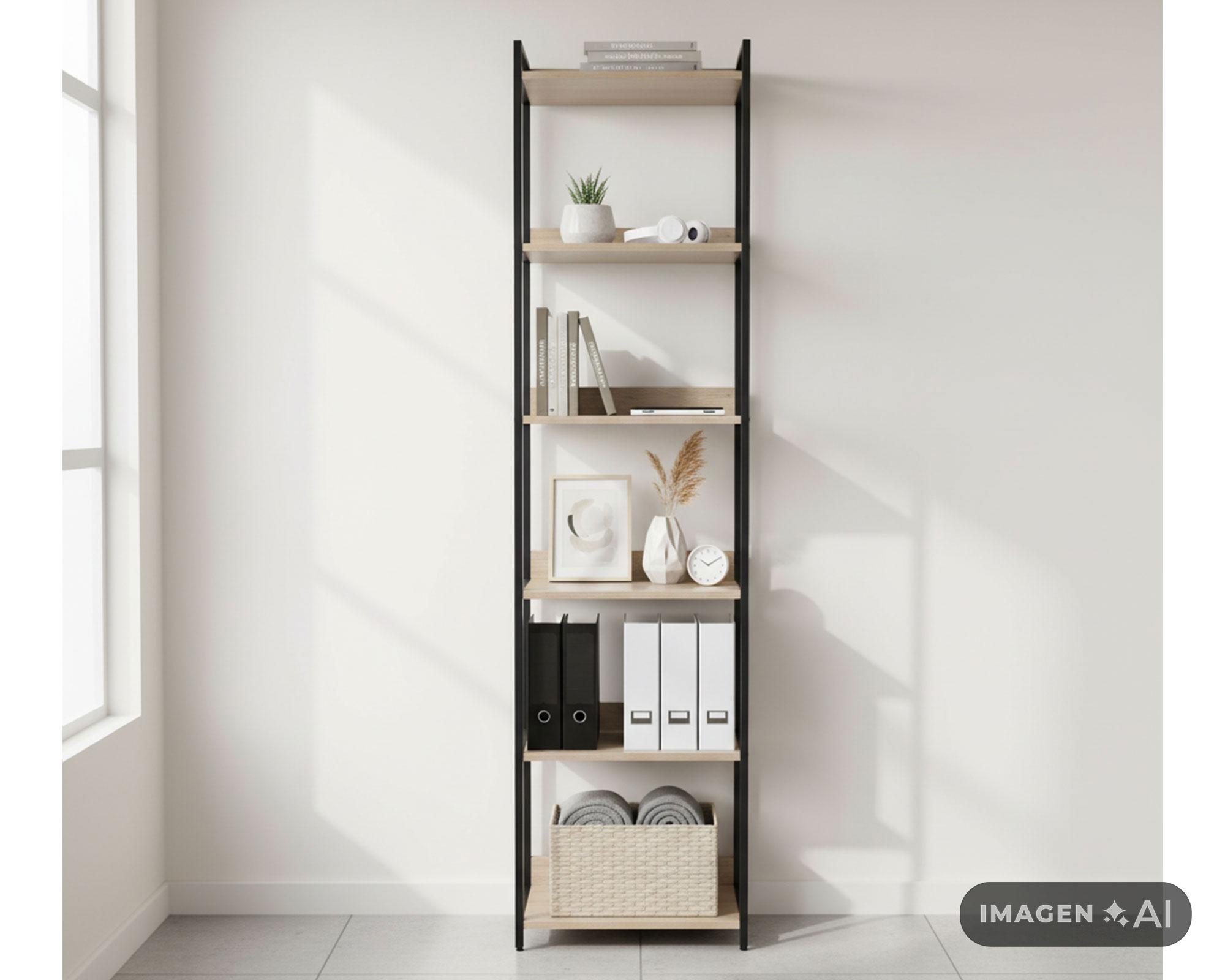 Repisa 6 niveles Alerce natural/negro M+Design-5