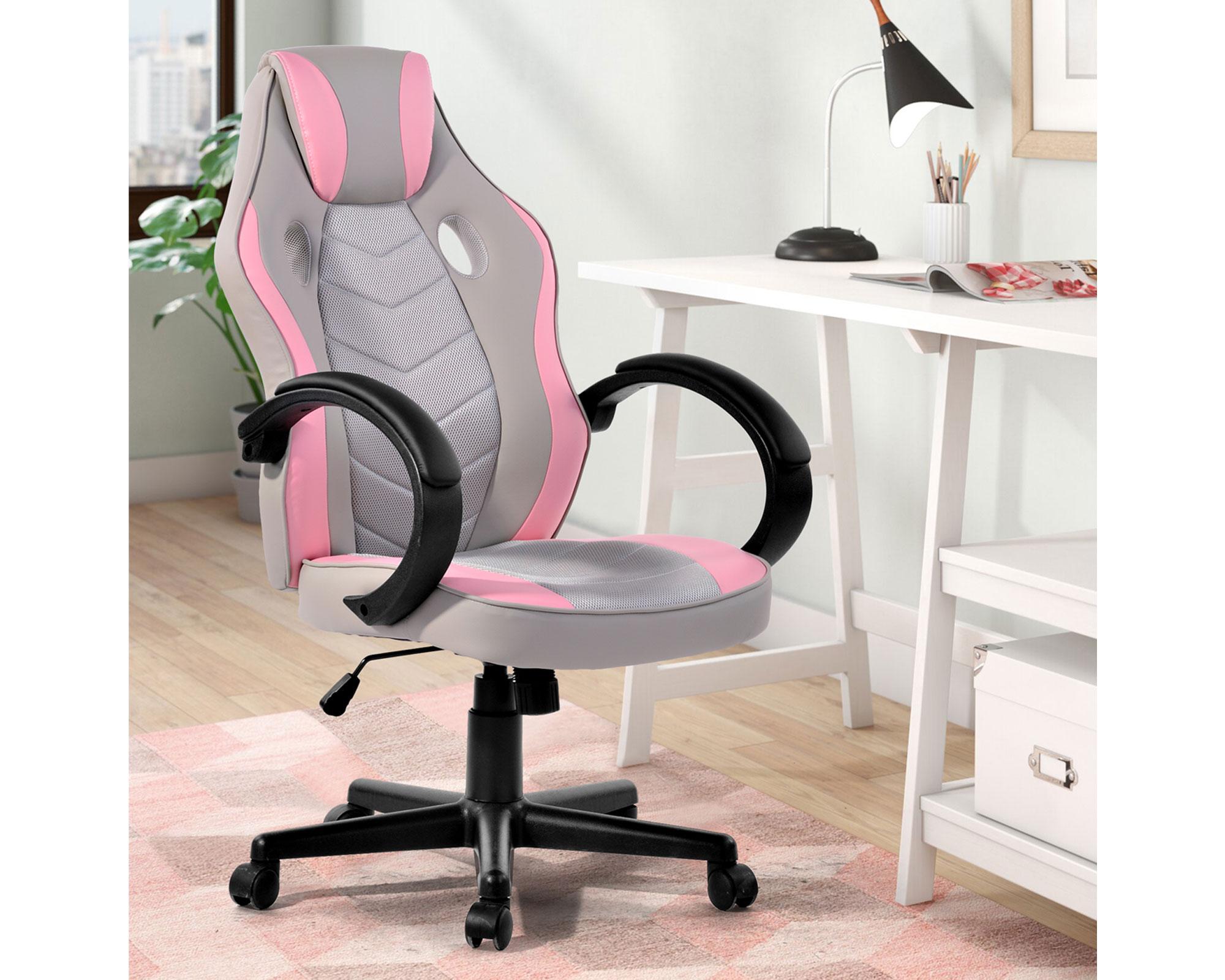 Silla gamer Max rosado/gris M+Design-3