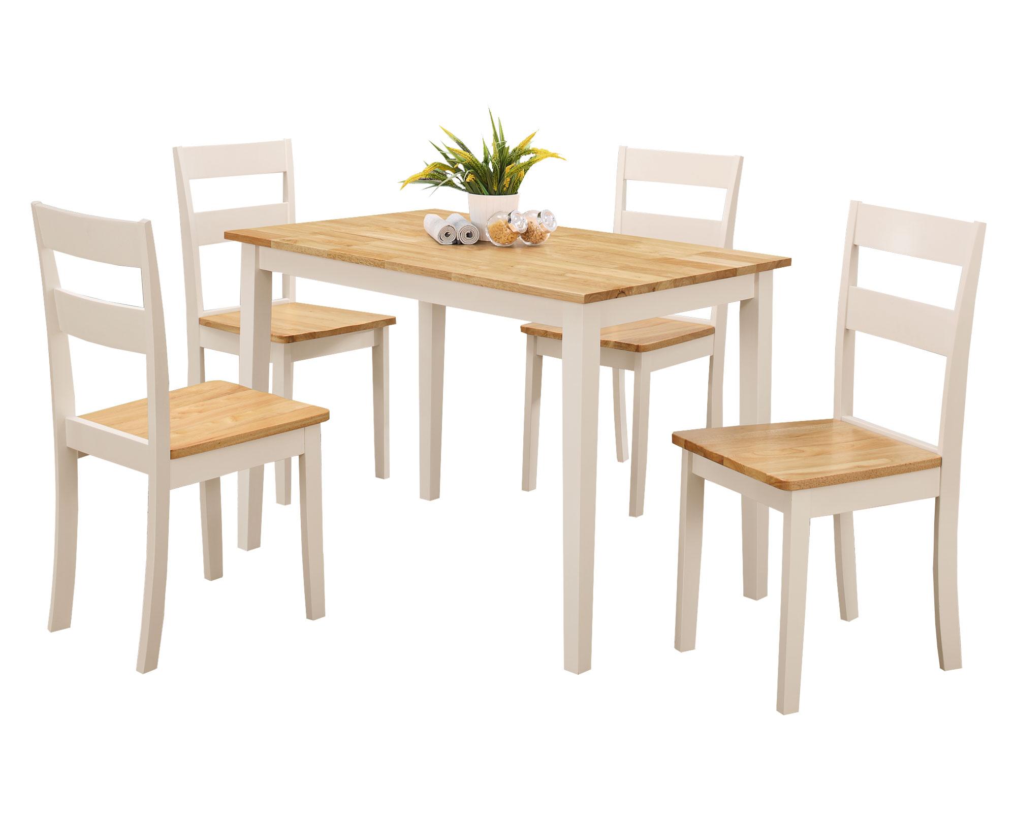 Comedor 4 sillas Miri blanco/natural M+Design-0