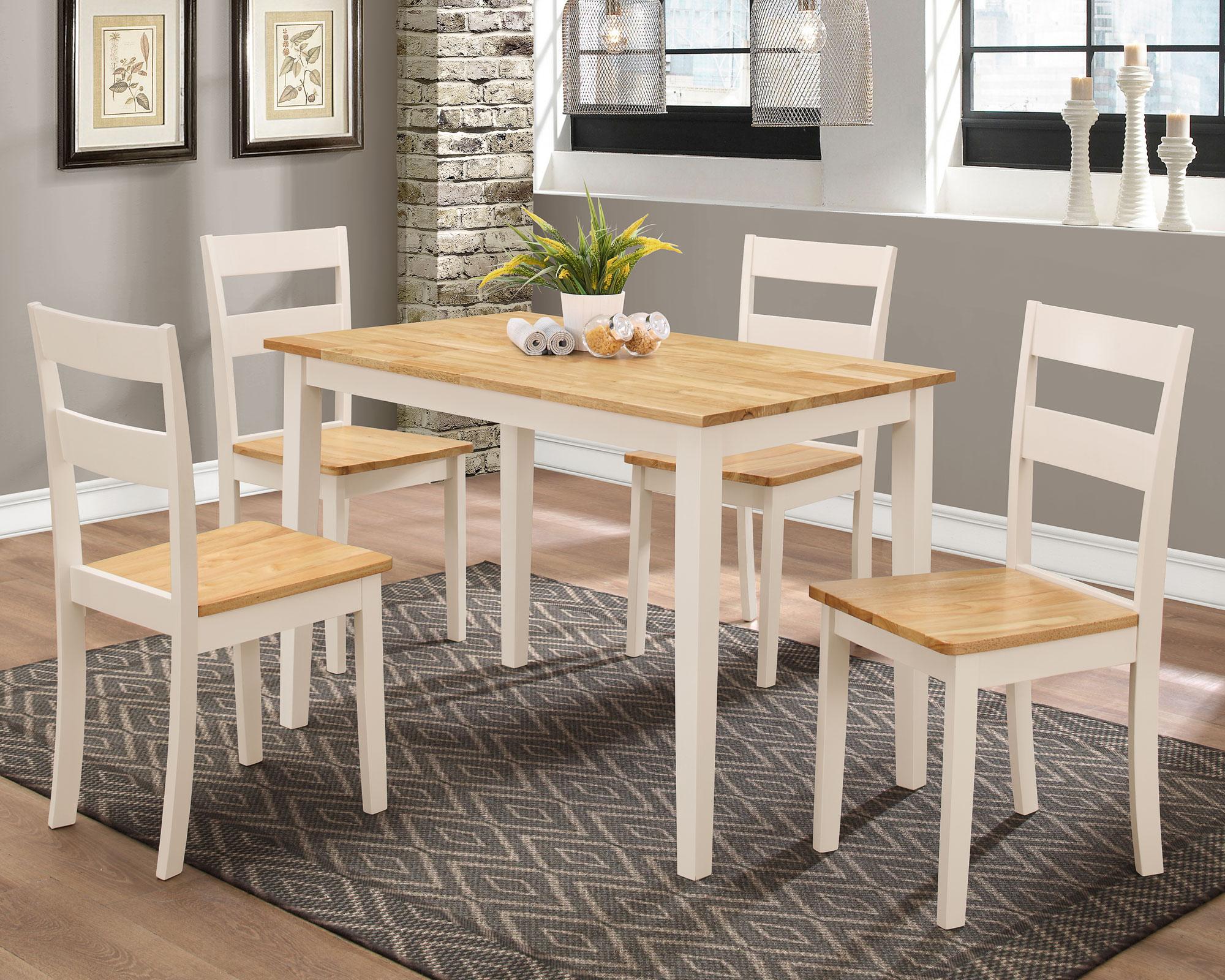 Comedor 4 sillas Miri blanco/natural M+Design-1