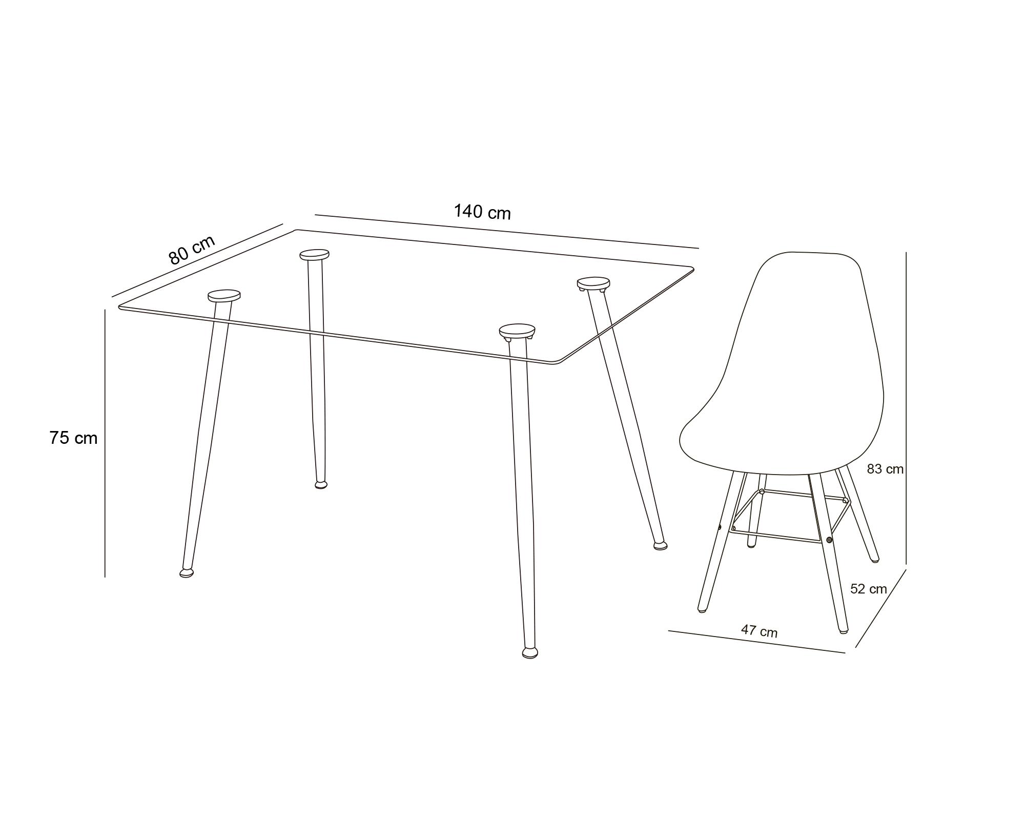 Comedor + 6 sillas Dini blanco M+Design-4