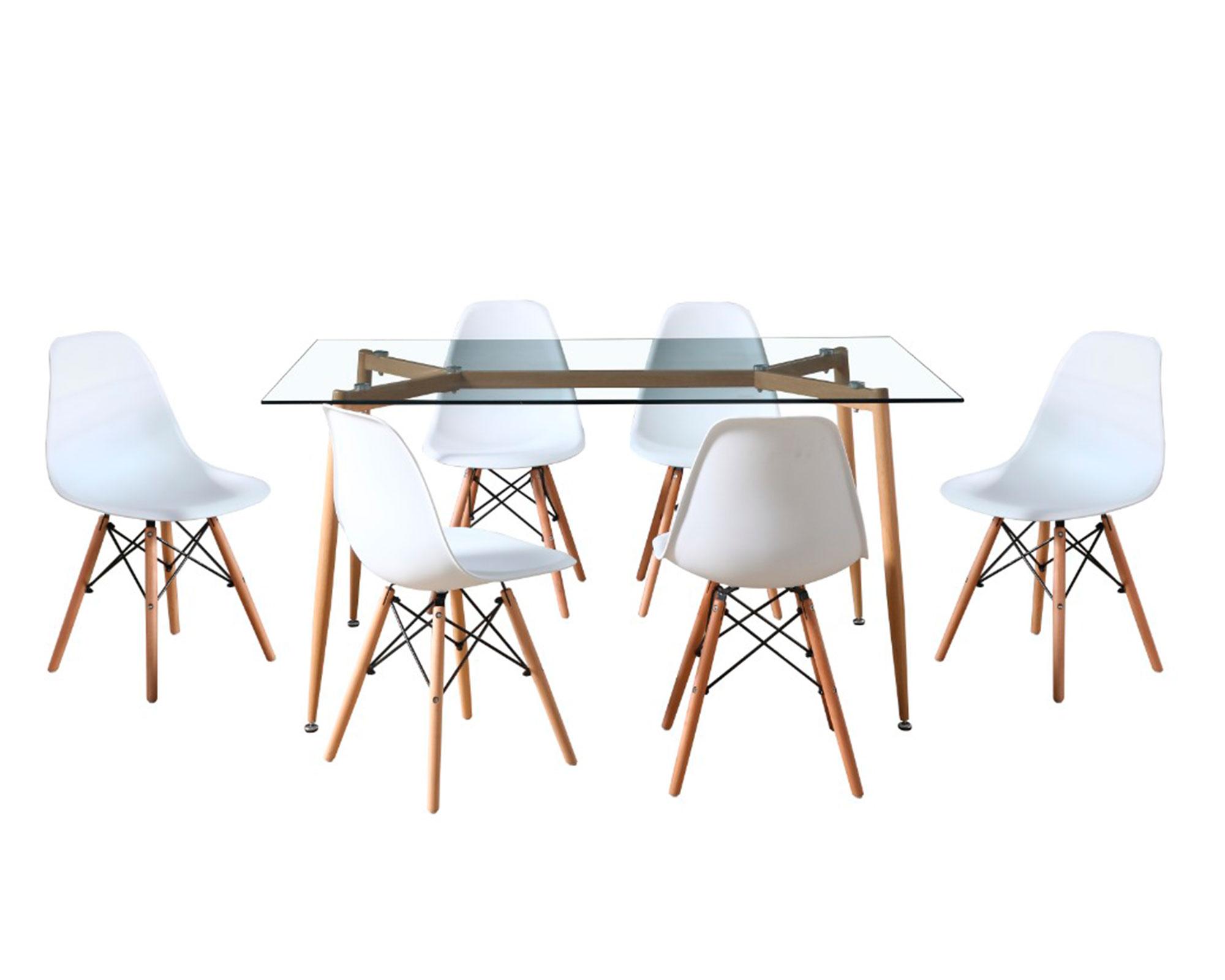 Comedor + 6 sillas Dini blanco M+Design-0