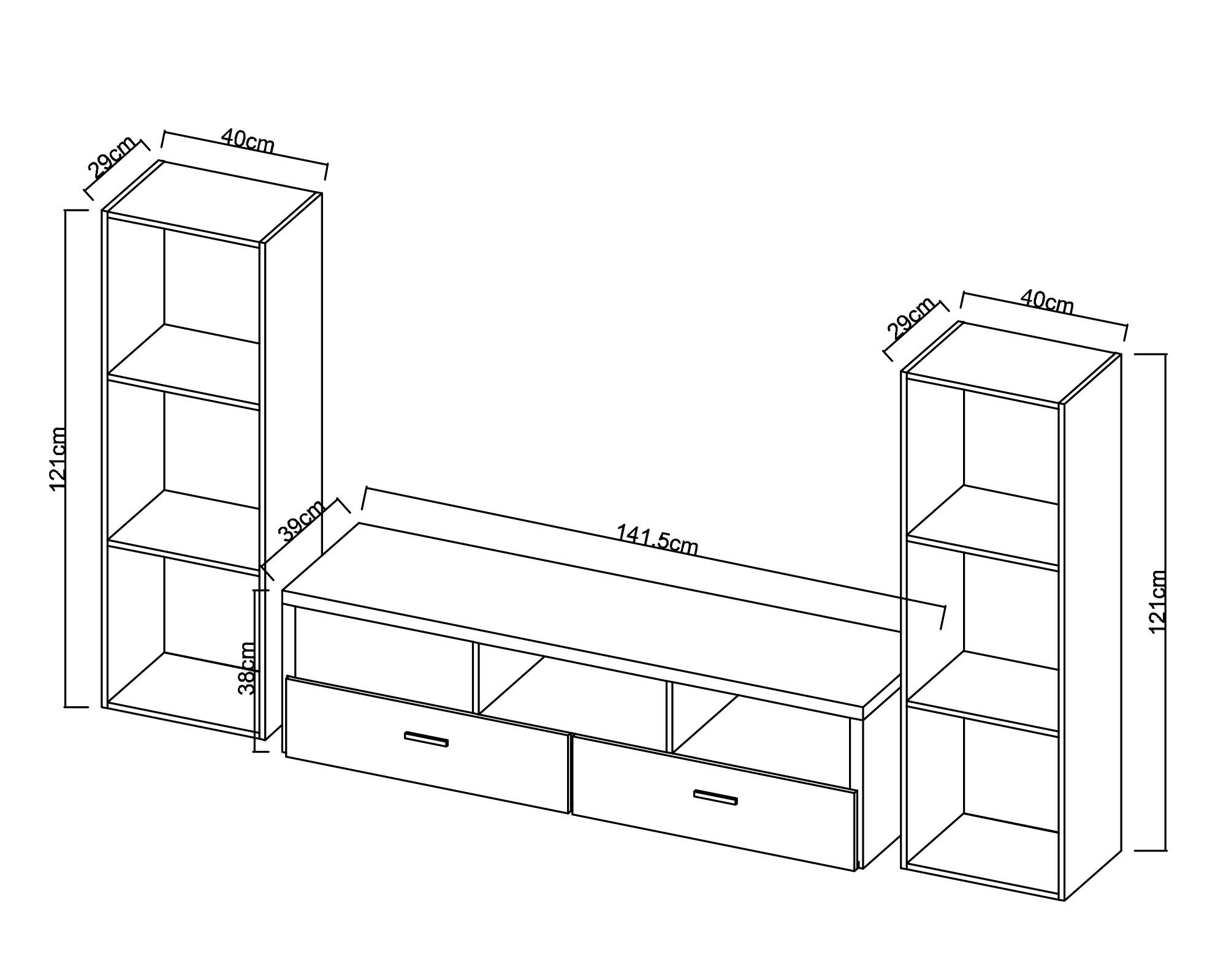 Rack TV + librero natural M+Design-10