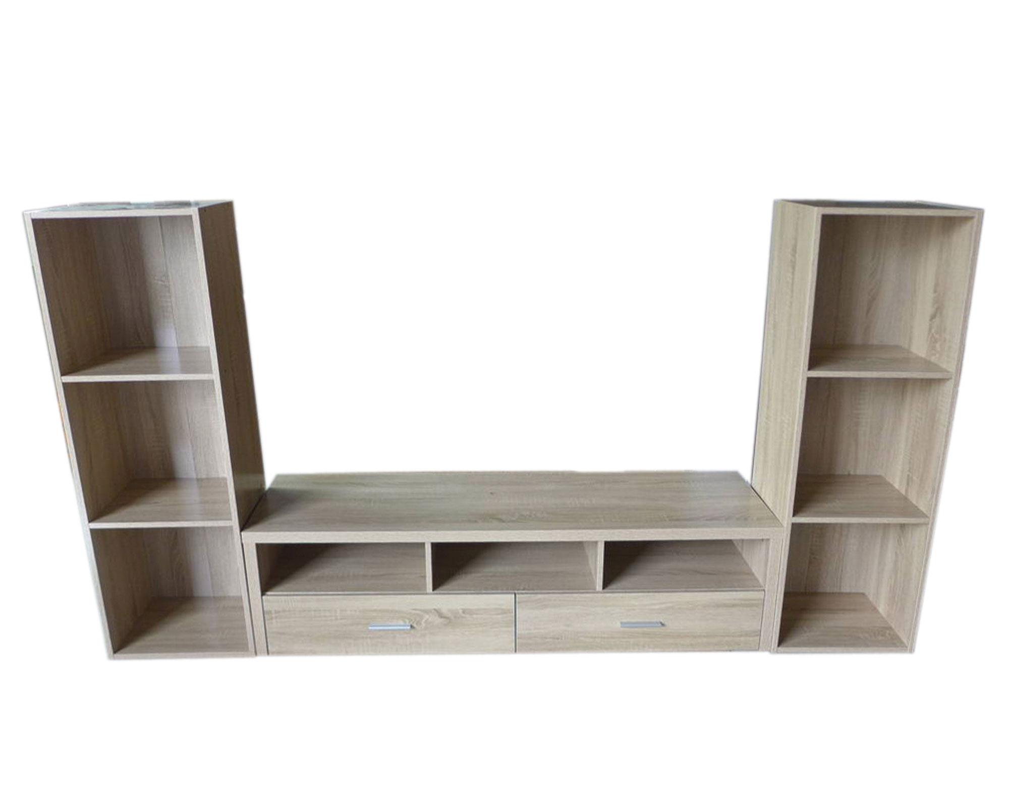 Rack TV + librero natural M+Design-0